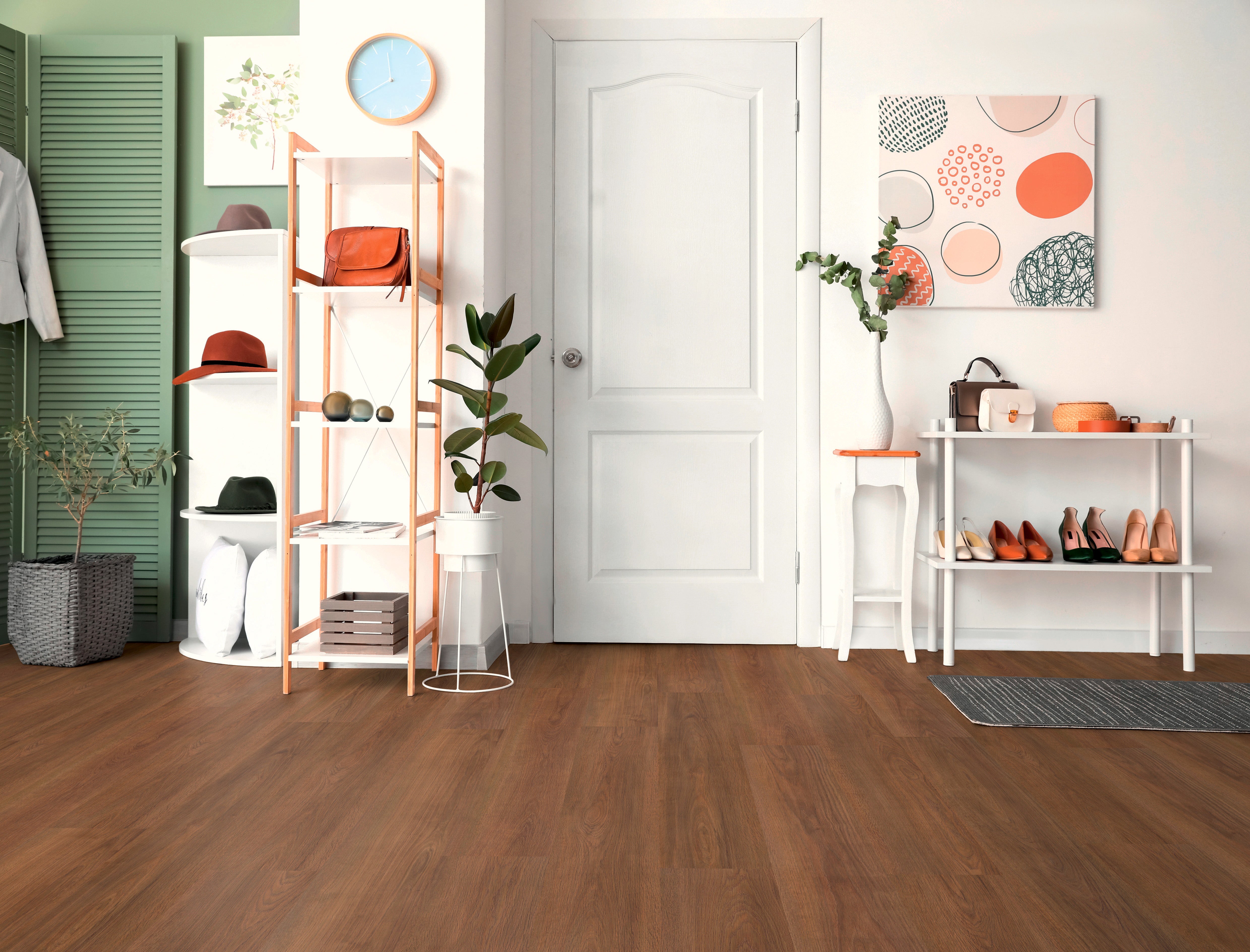 Pavimento laminato effetto legno marrone, AC4 classe 32, sp. 8 mm, Catwalk, 2.124 m² - 3