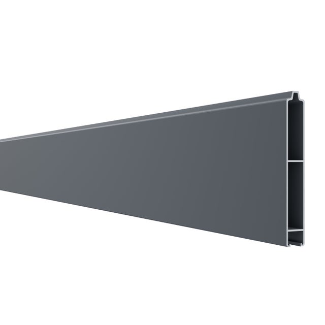 Lame de clôture aluminium pleine ALIX gris anthracite, H.14 x l.176 cm