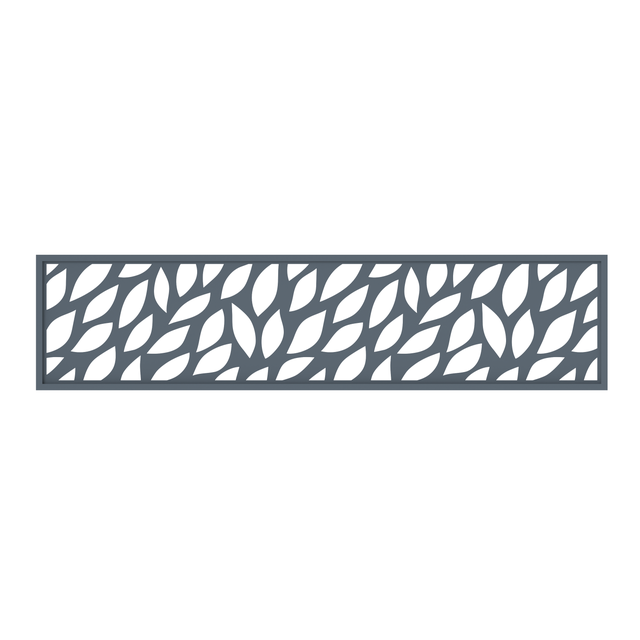 Lame décorative aluminium NATURAL gris anthracite ALIX, l.177 x H.42 cm