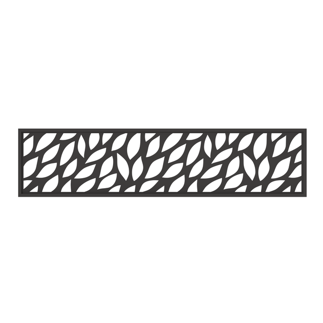 Lame décorative aluminium NATURAL noir ALIX, l.177 x H.42 cm