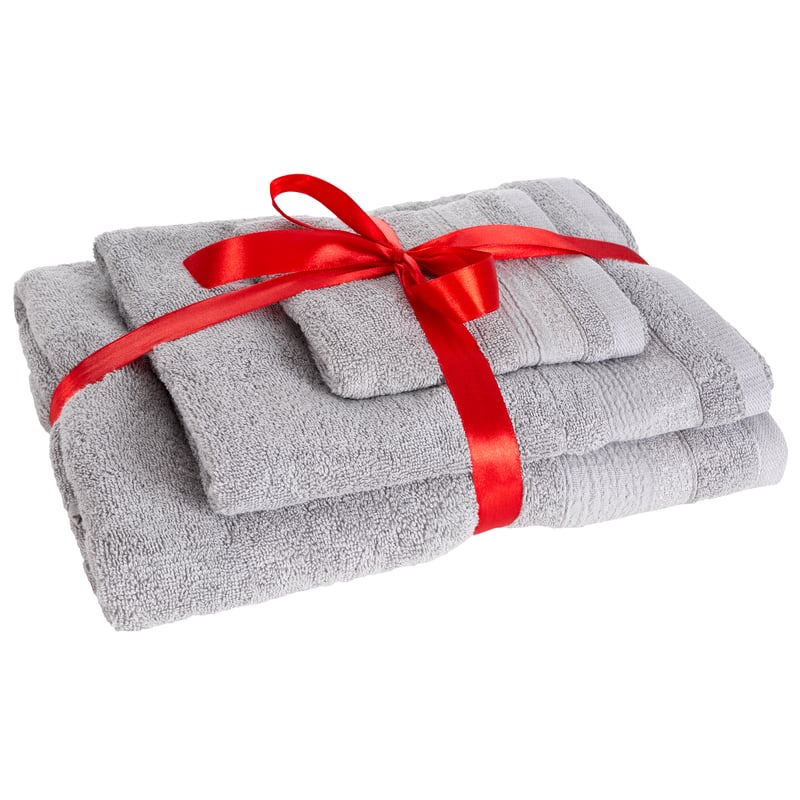 Komplet ręczników April 30x50 50x90 70x140 cm srebrny