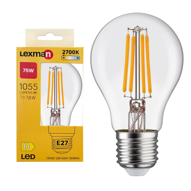 Żarówka LED E27 7,8 W 1055 lm Ciepła biel Lexman