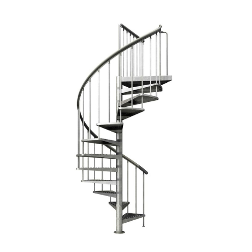 Escada em caracol com guarda corpo em aço 2,52 m cinza / prateado Sogem Gardenspin - 4
