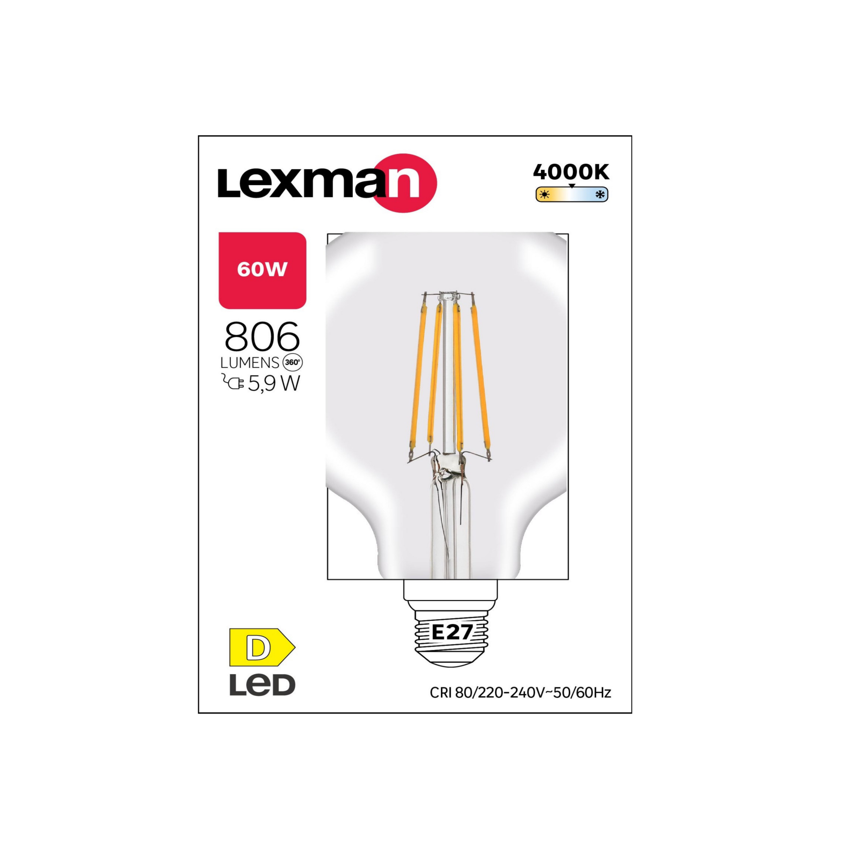 Żarówka dekoracyjna LED E27 5,9 W 806 lm Lexman - 5