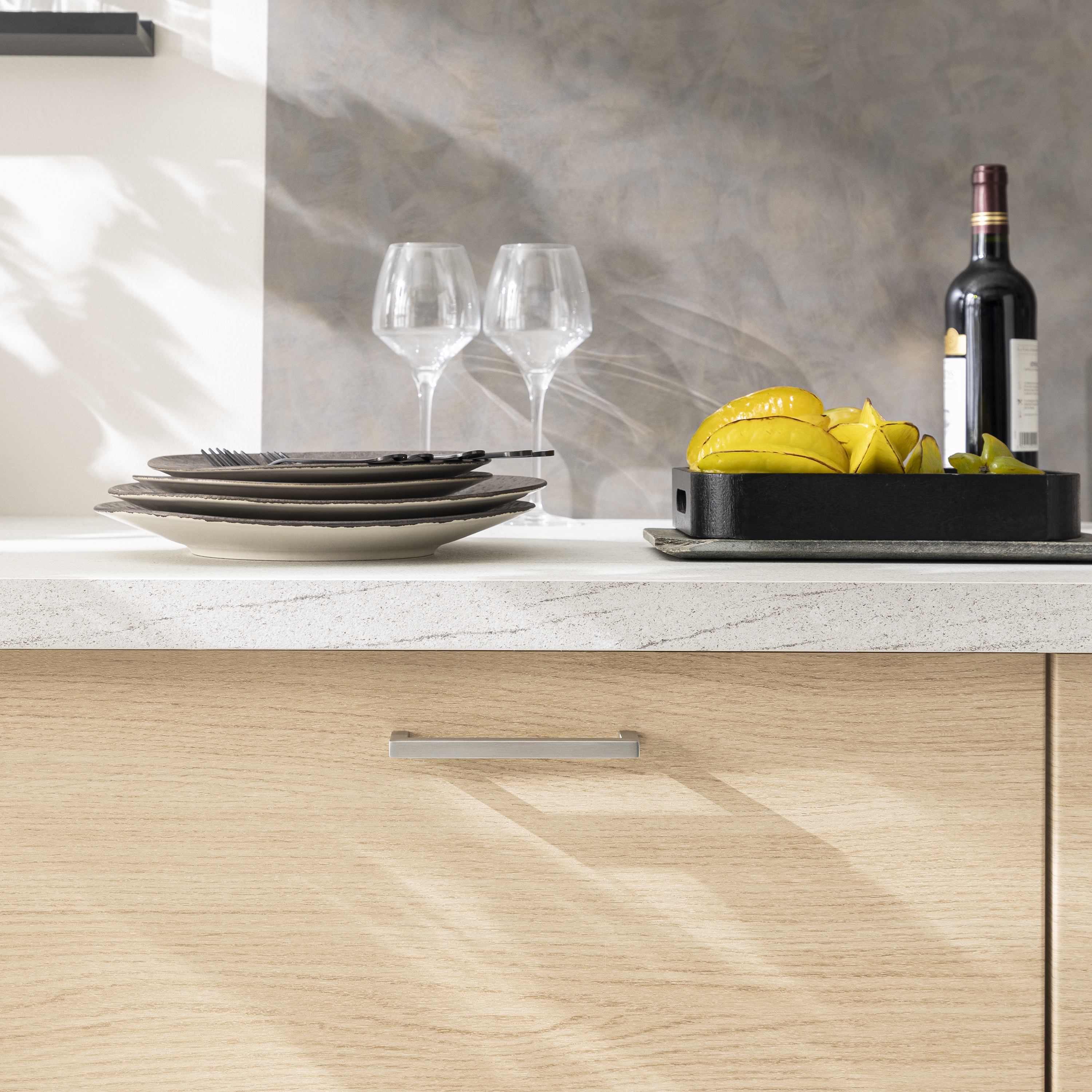 Maniglia per mobili INSPIRE Square in inox argento spazzolato interasse 128 mm - 3