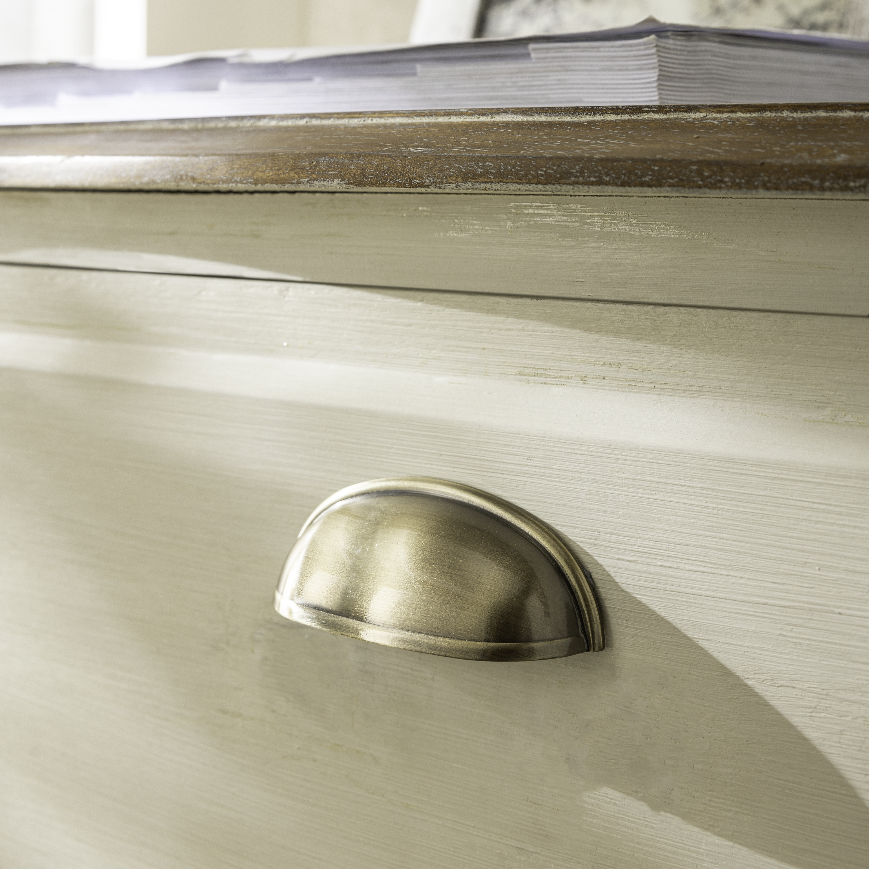 4 puxadores para móvel concha latão antigo 64 mm Inspire - 6