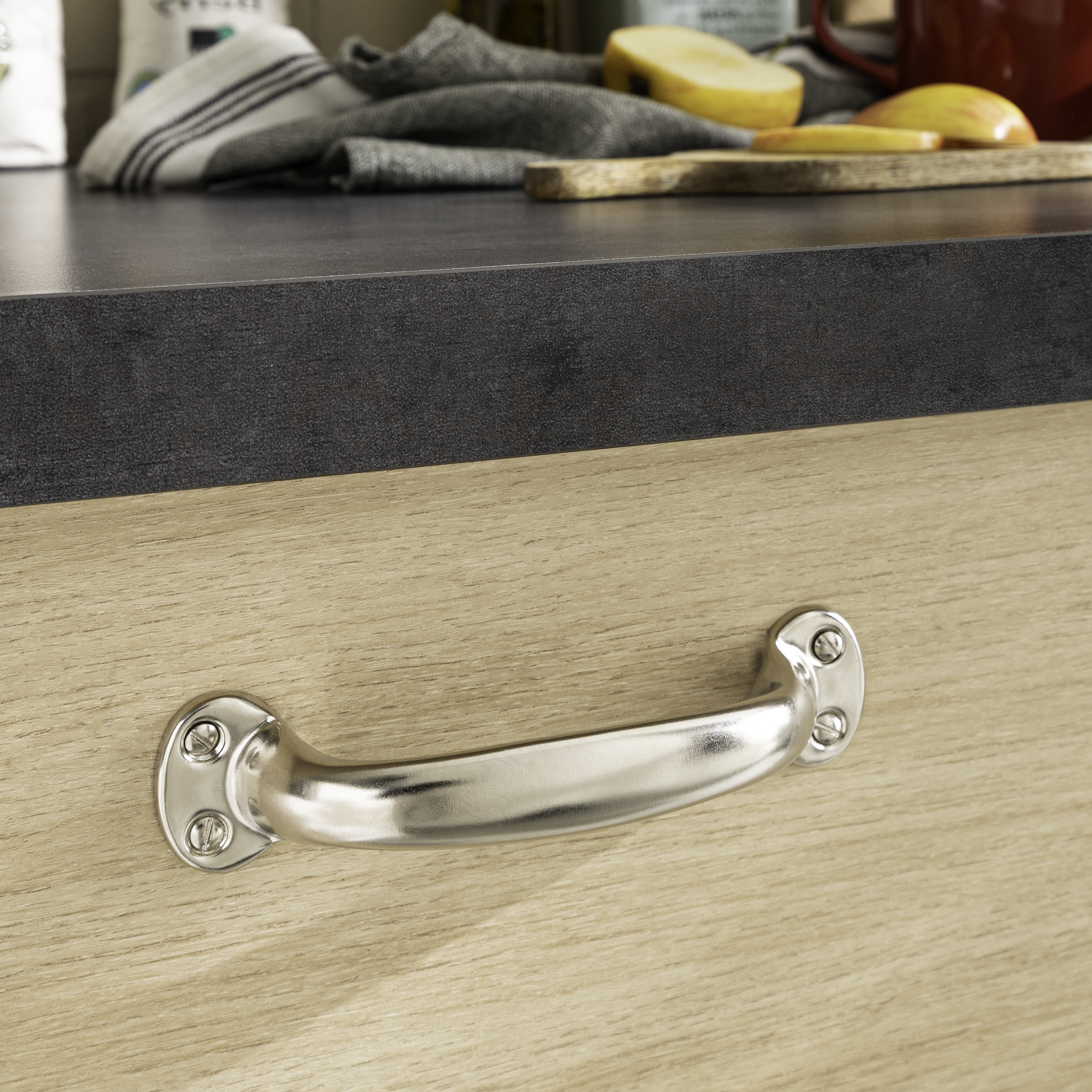 Poignée de meuble Suitcase, acier argent nickelé, entraxe 140 mm - 3
