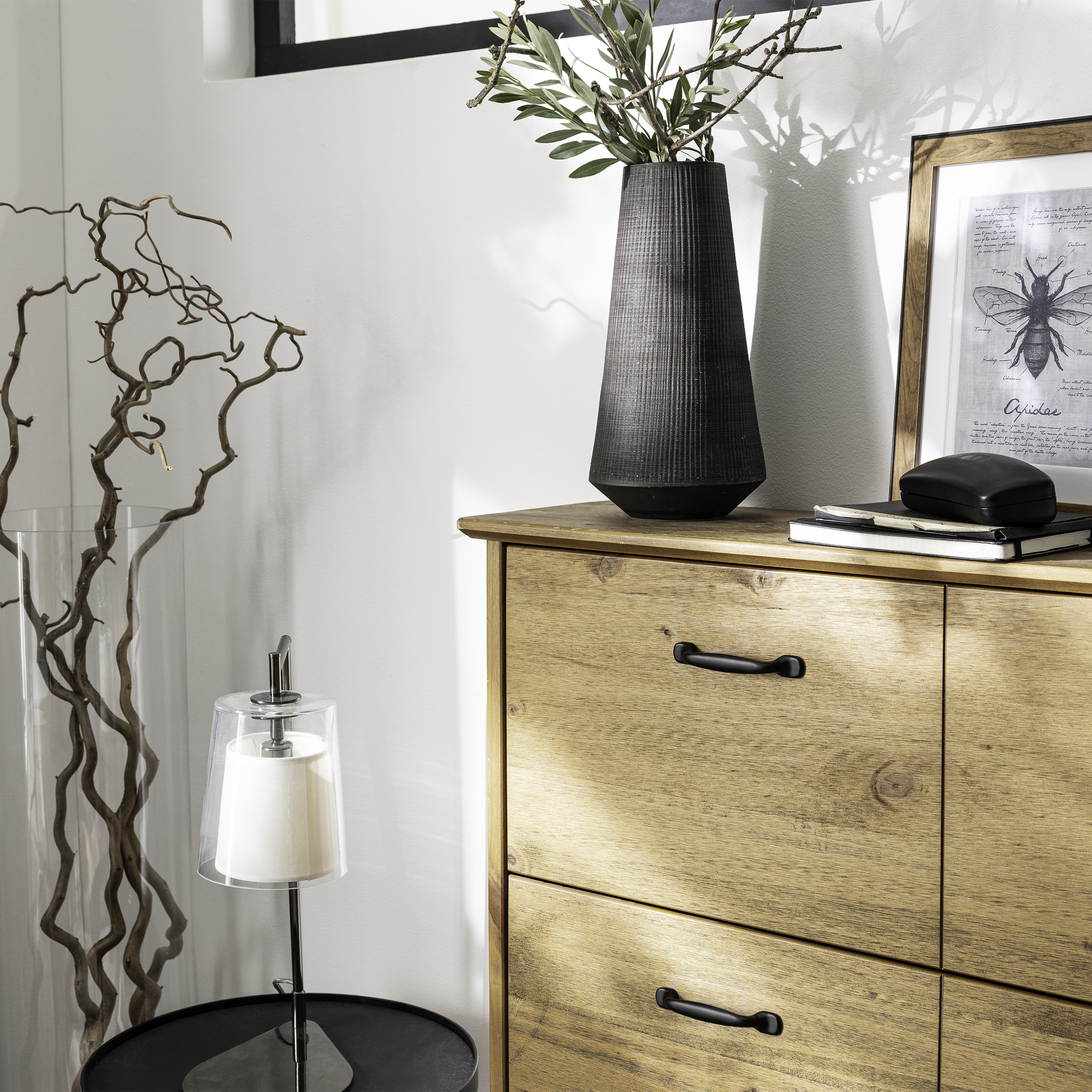 Maniglia per mobili INSPIRE Saria in zama nero opaco interasse 96 mm - 2