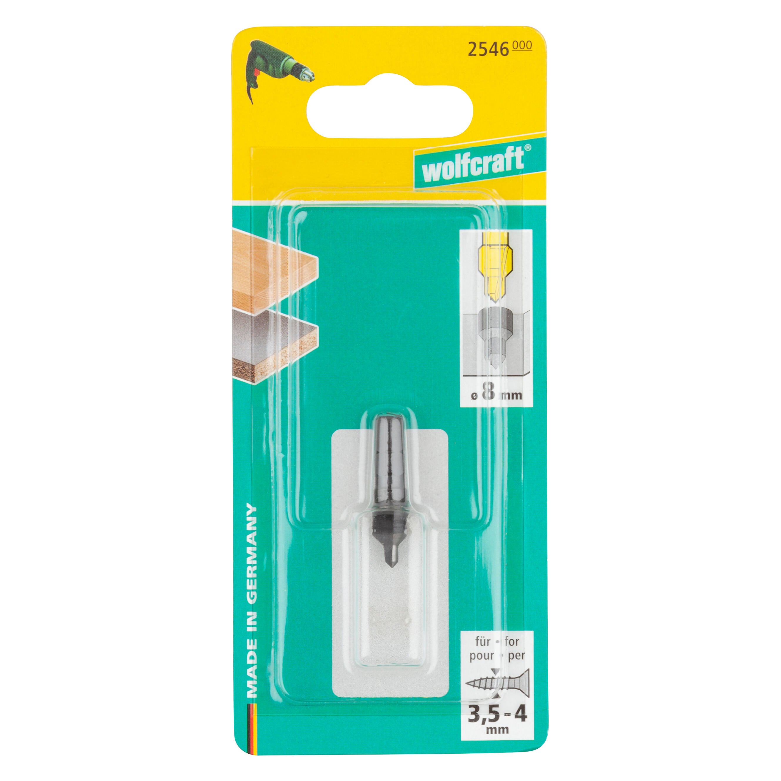 Foret-fraisoir 6 pans WOLFCRAFT, Diam.8 mm - 3