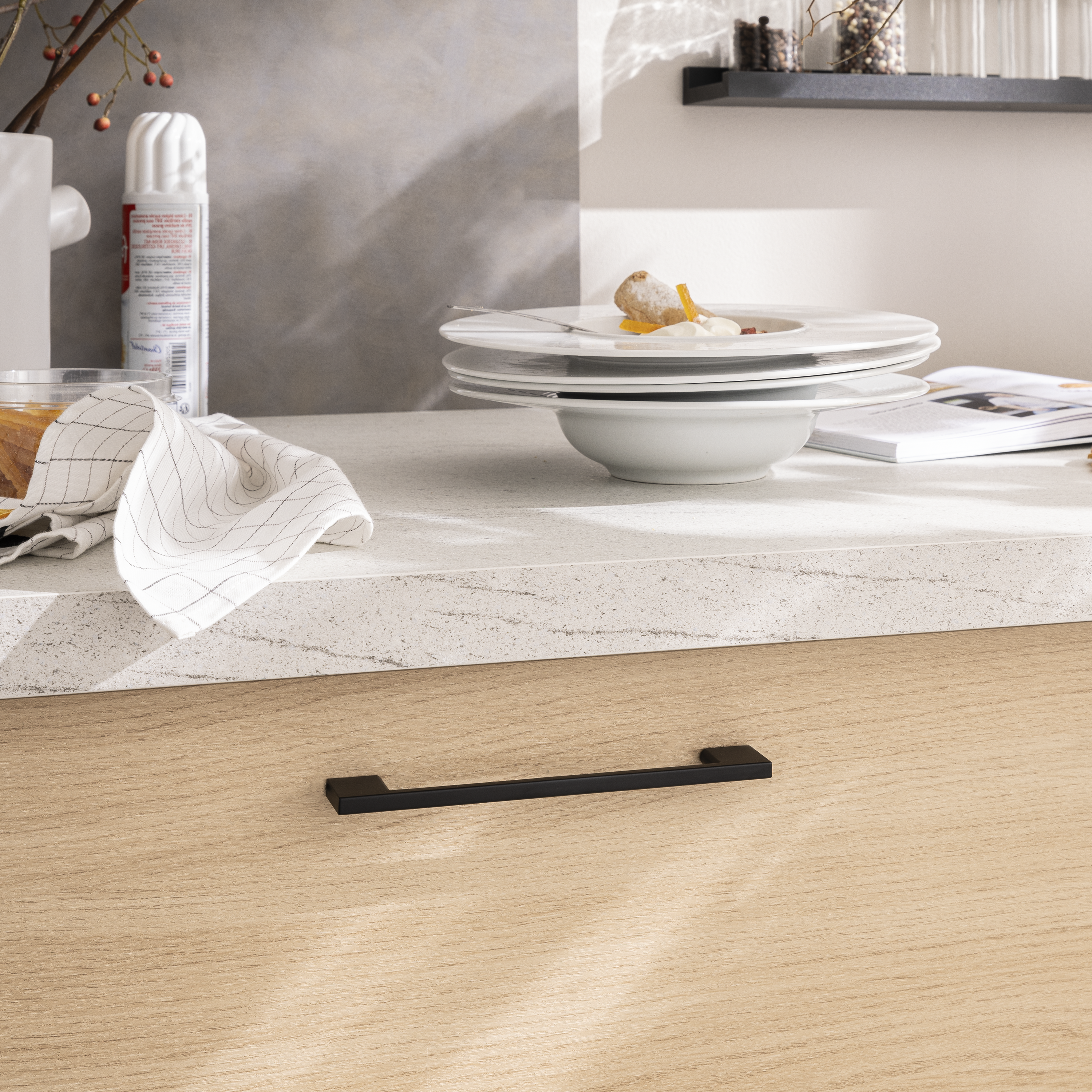 Puxador para móvel INSPIRE JOHN ZAMAK MATE PRETO 160MM - 5