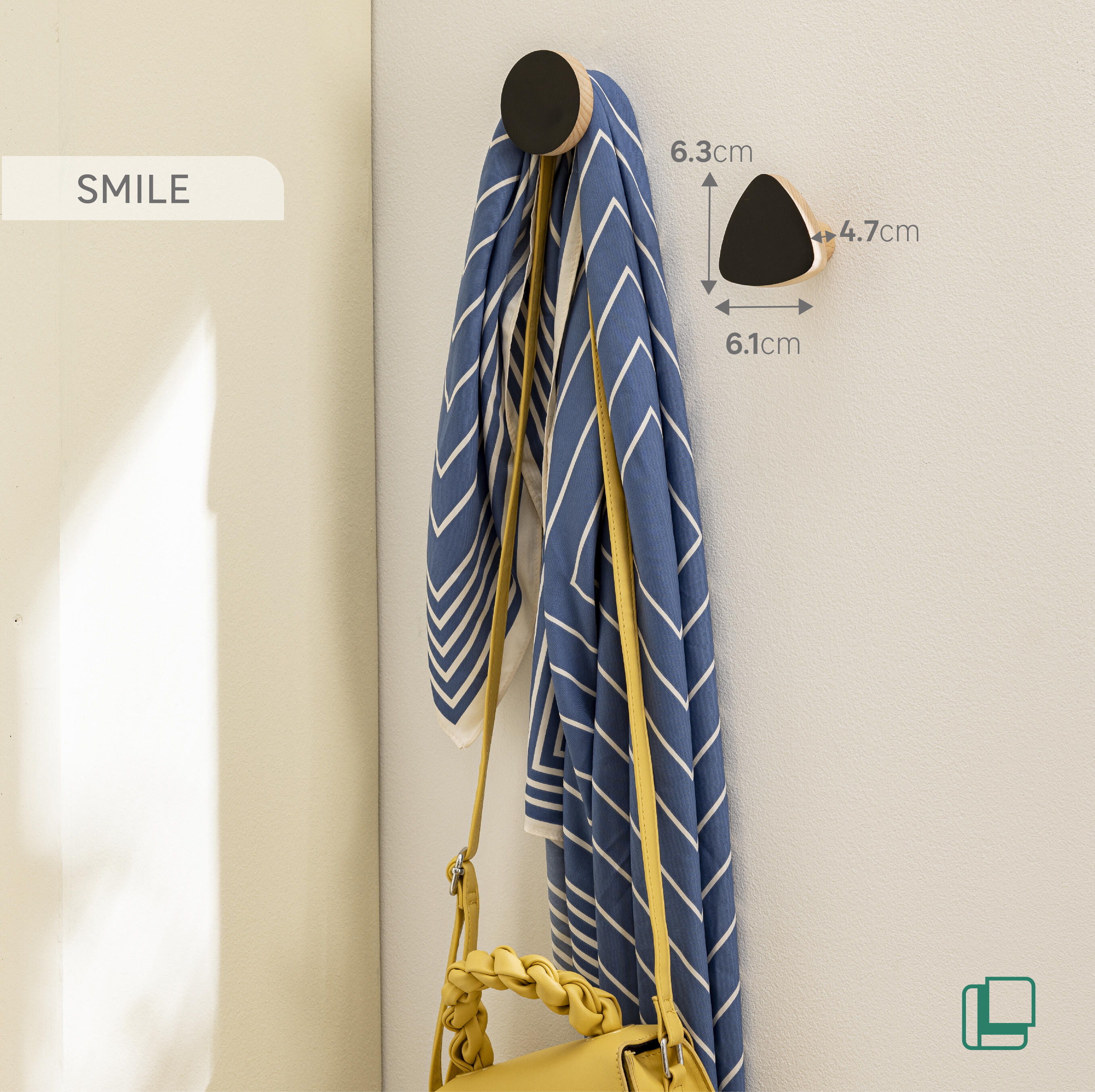 Patère à visser noir Smile SPACEO - 2