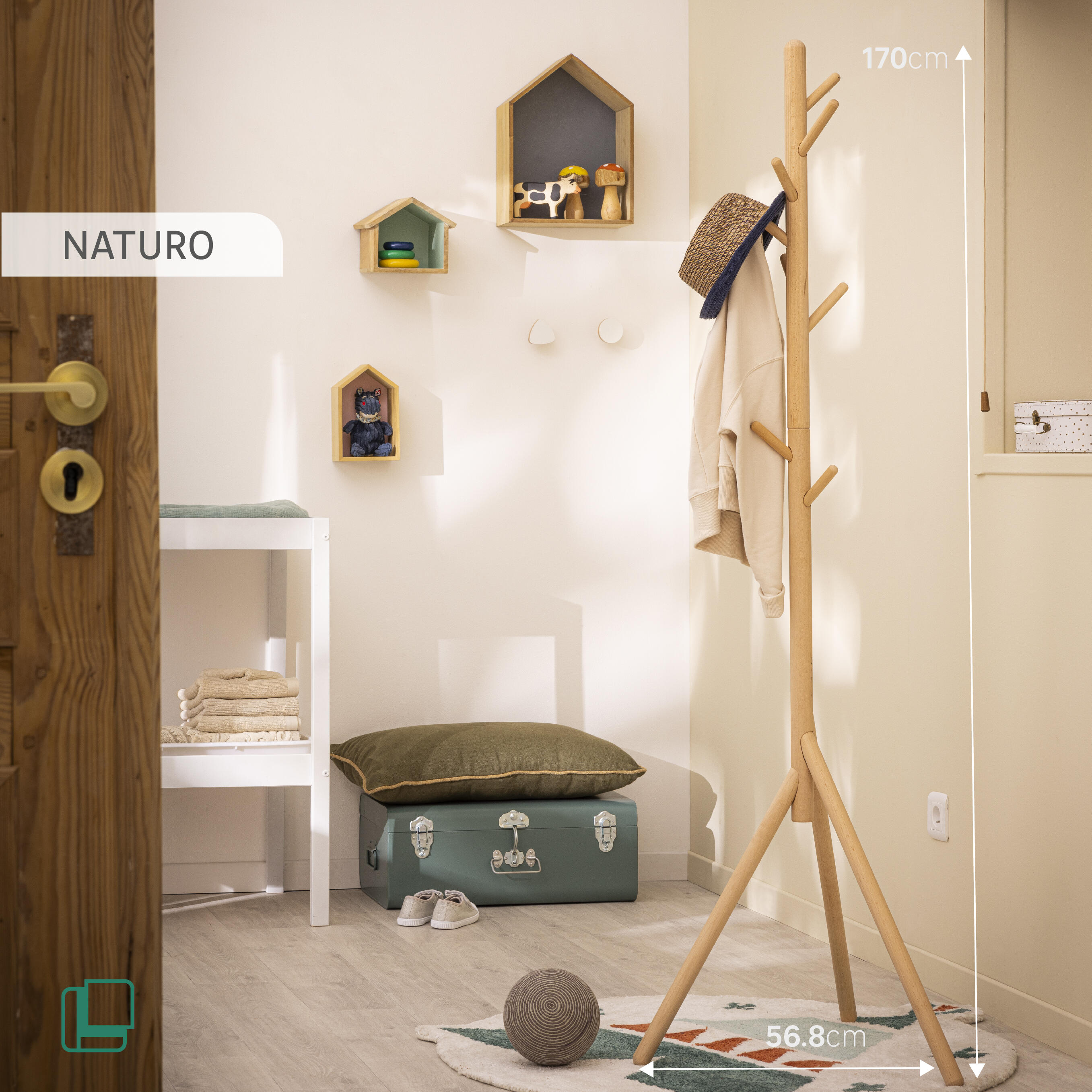 Portemanteau sur pied NATURO bois, SPACEO - 3