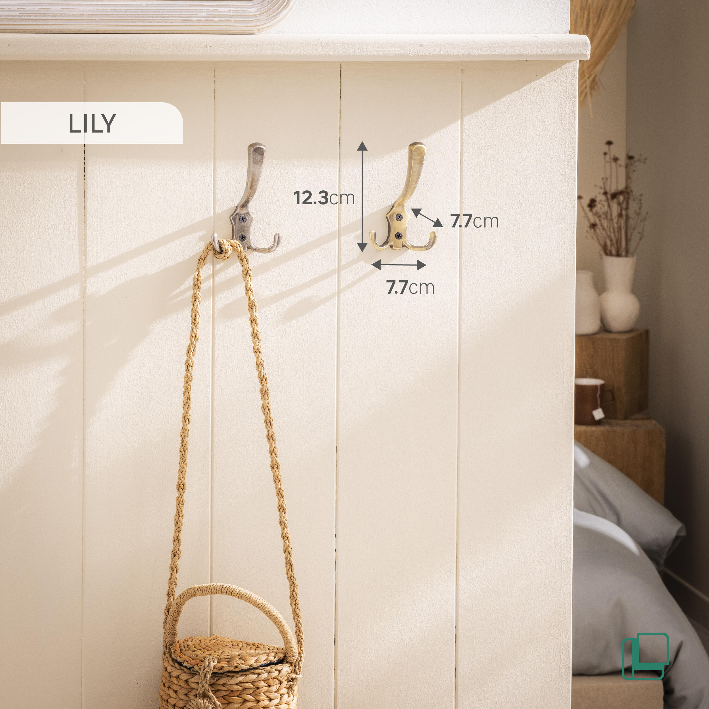 Patère à visser jaune / doré Lily SPACEO - 2