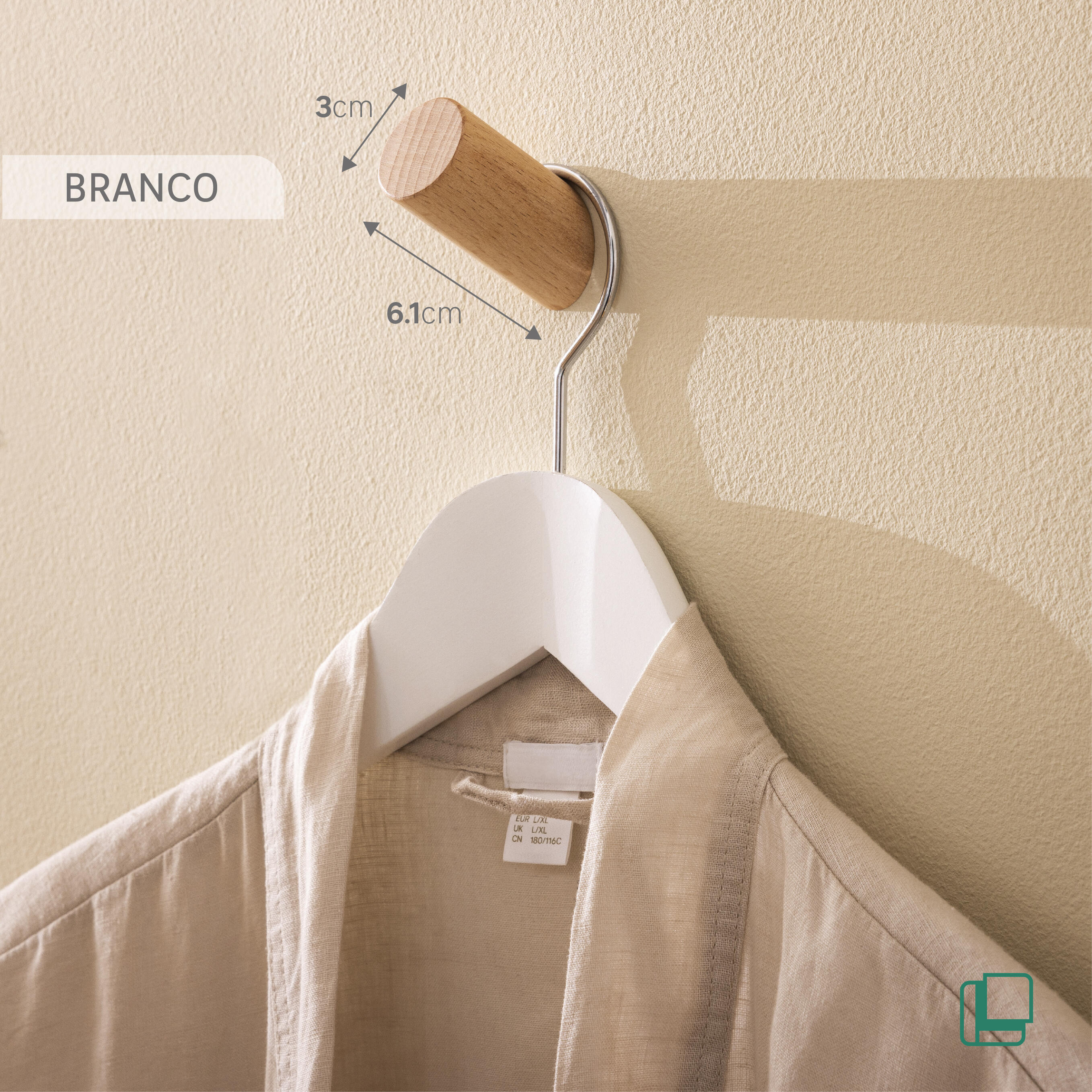 Patère à visser beige Branco SPACEO - 2