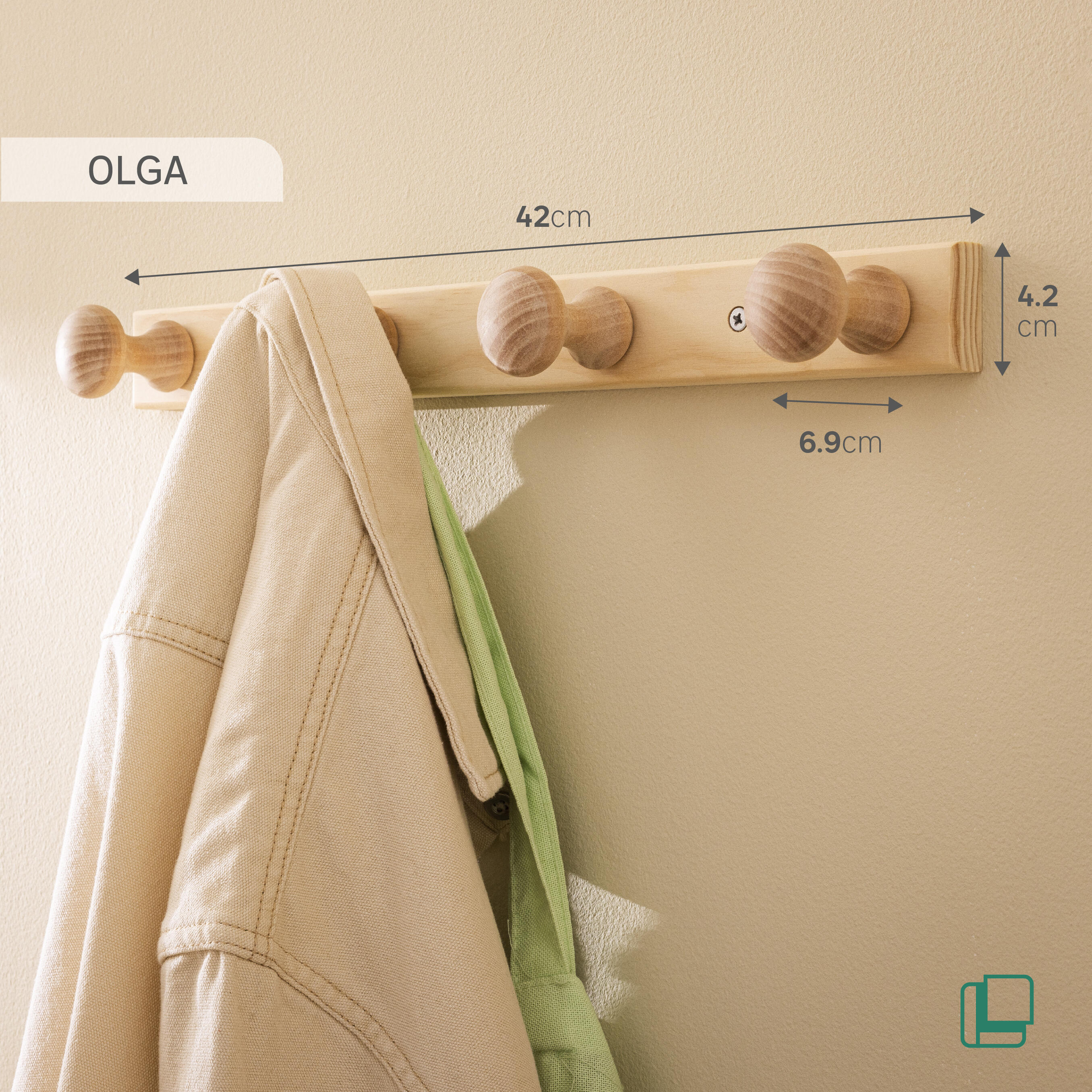 Portemanteau à visser beige Olga Produit sans marque - 3