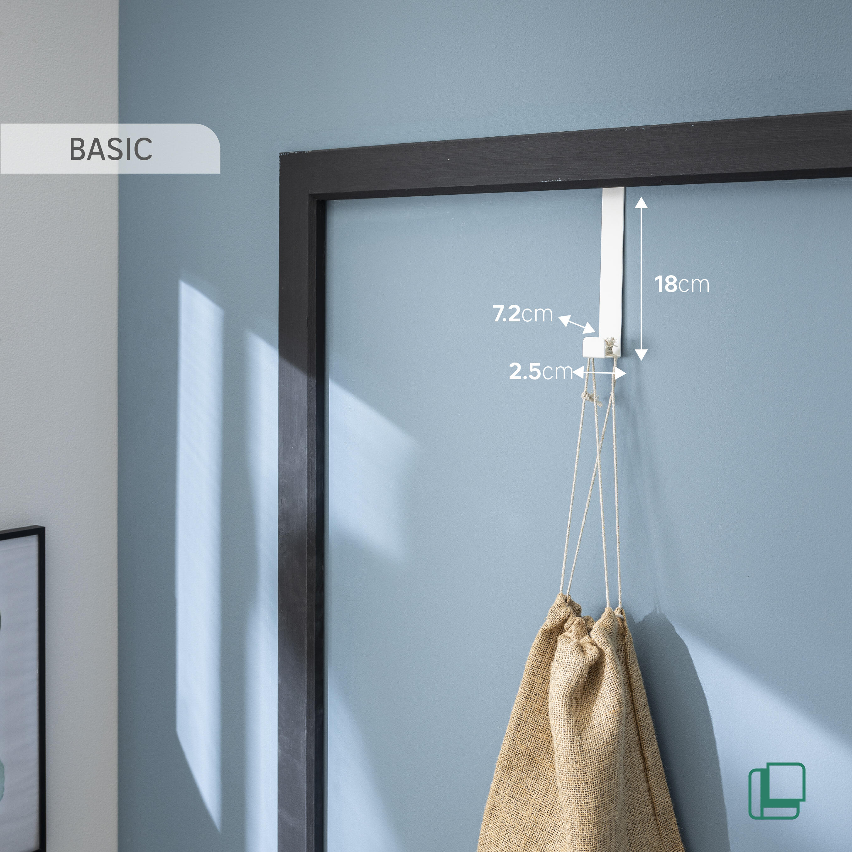 Colgador para puerta SPACEO en blanco pintado 2.5x18 - 5