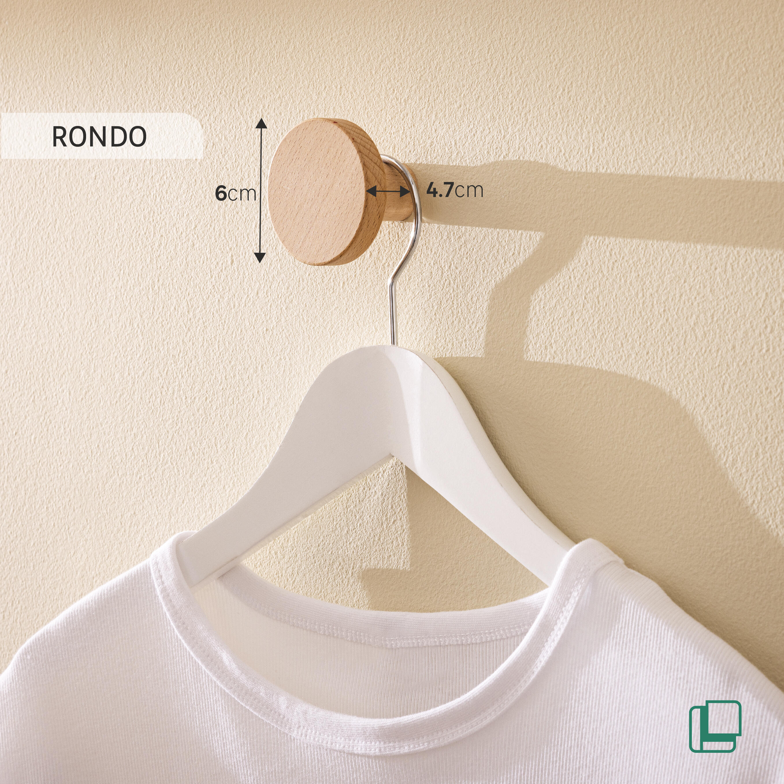 Patère à visser beige Rondo SPACEO - 2