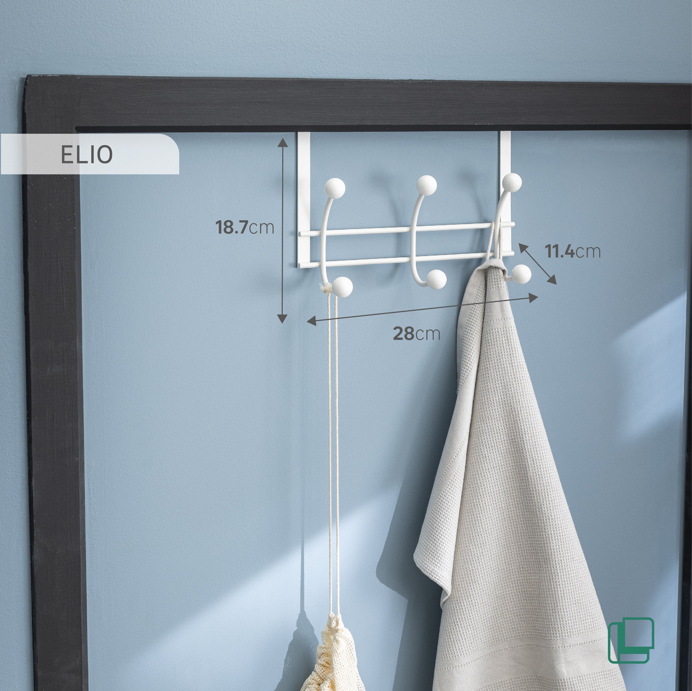 Crochet pour porte, blanc peint Door elio SPACEO - 3