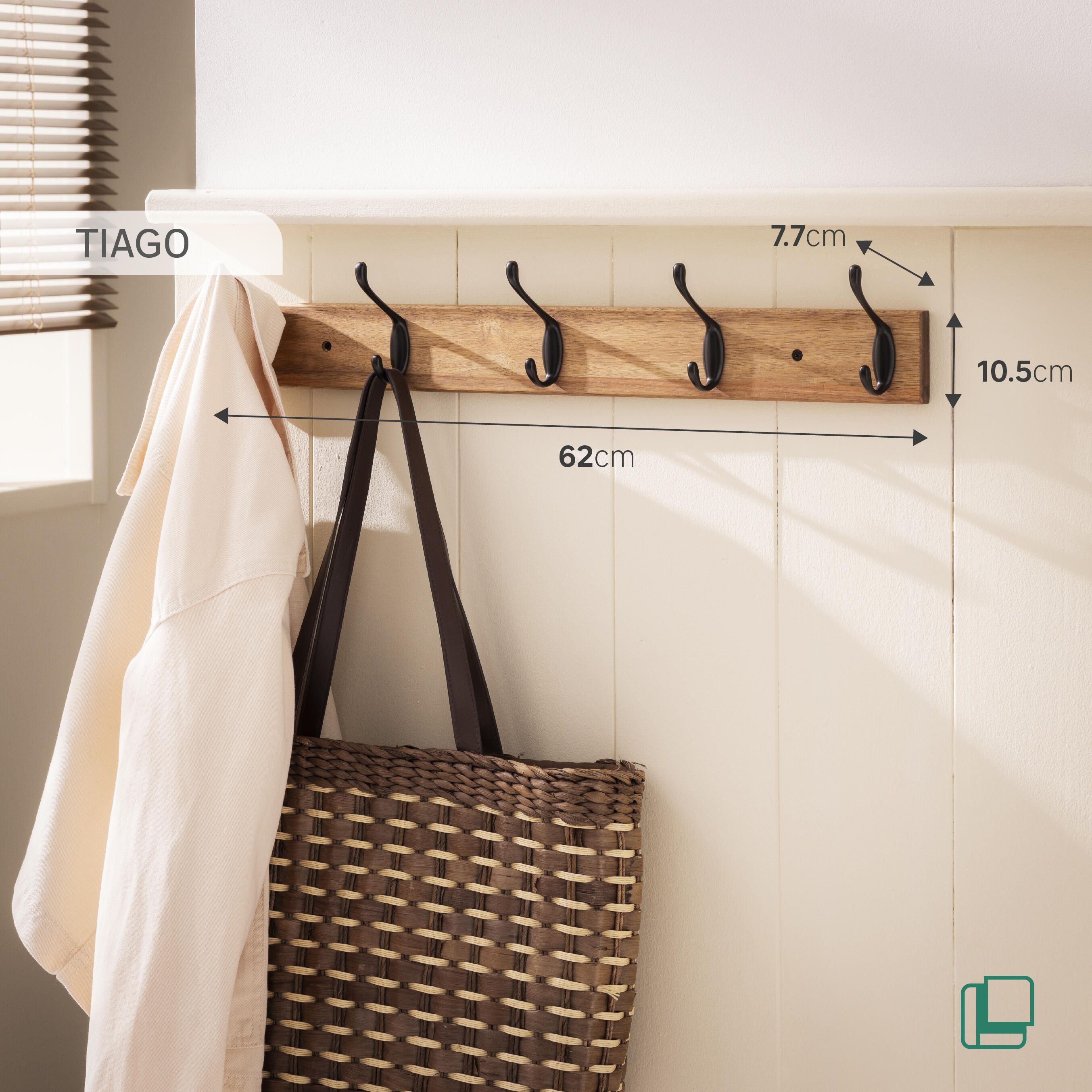 Portemanteau à visser noir Tiago SPACEO - 2