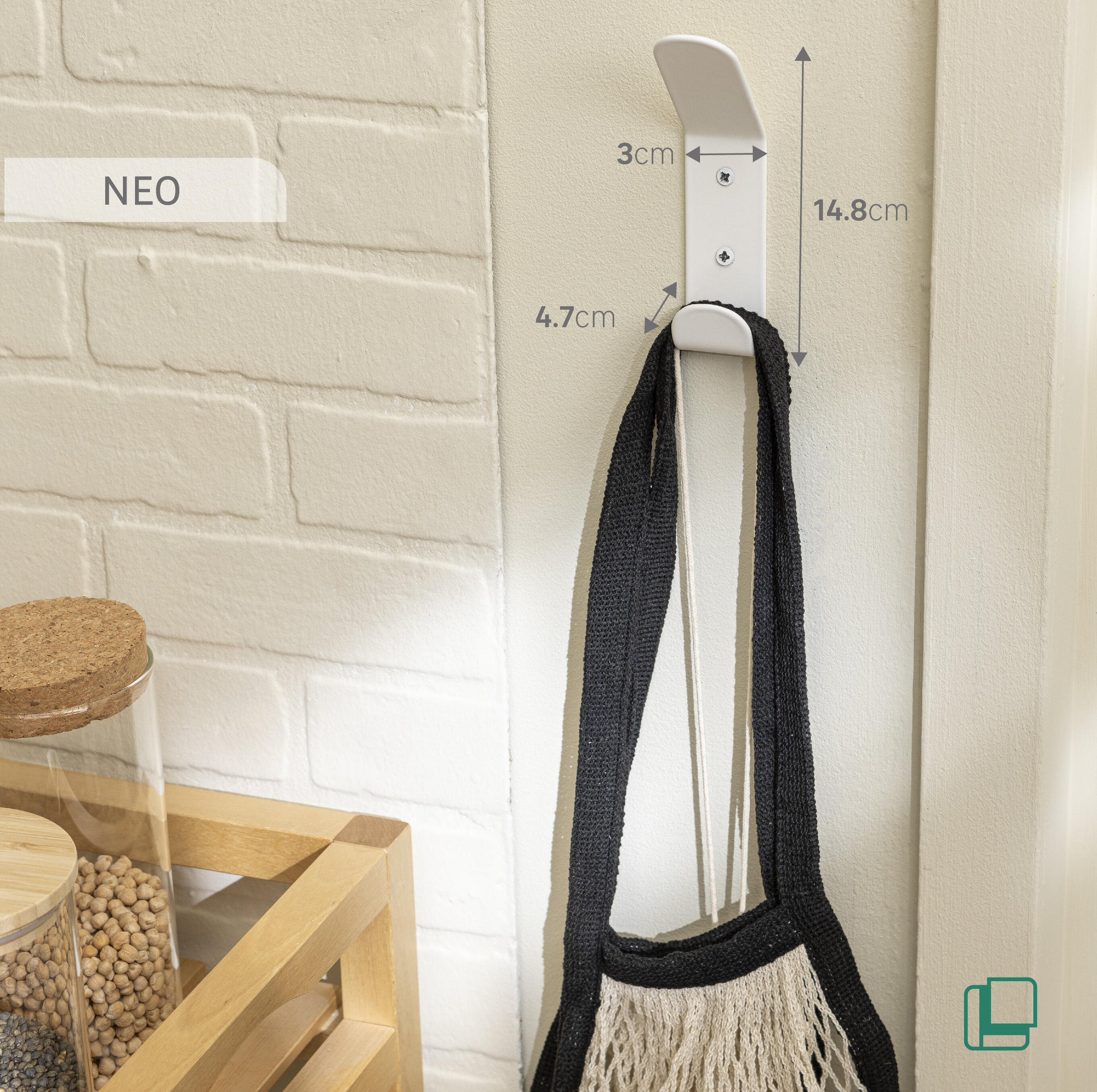 Patère à visser blanc Neo SPACEO - 2