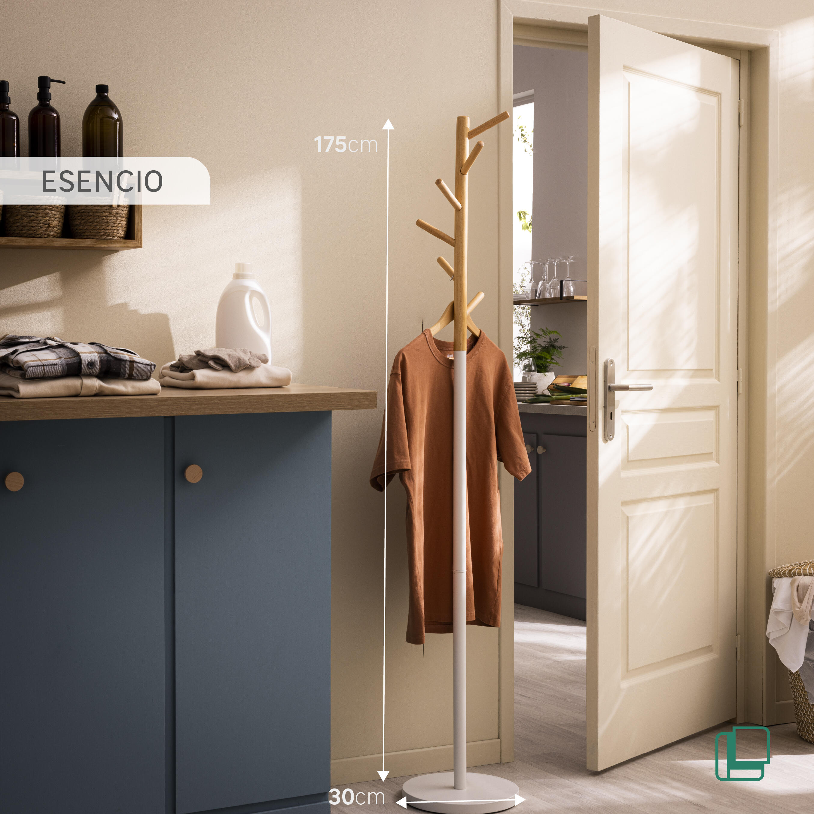 Portemanteau sur pied ESENCIO bois, SPACEO - 3