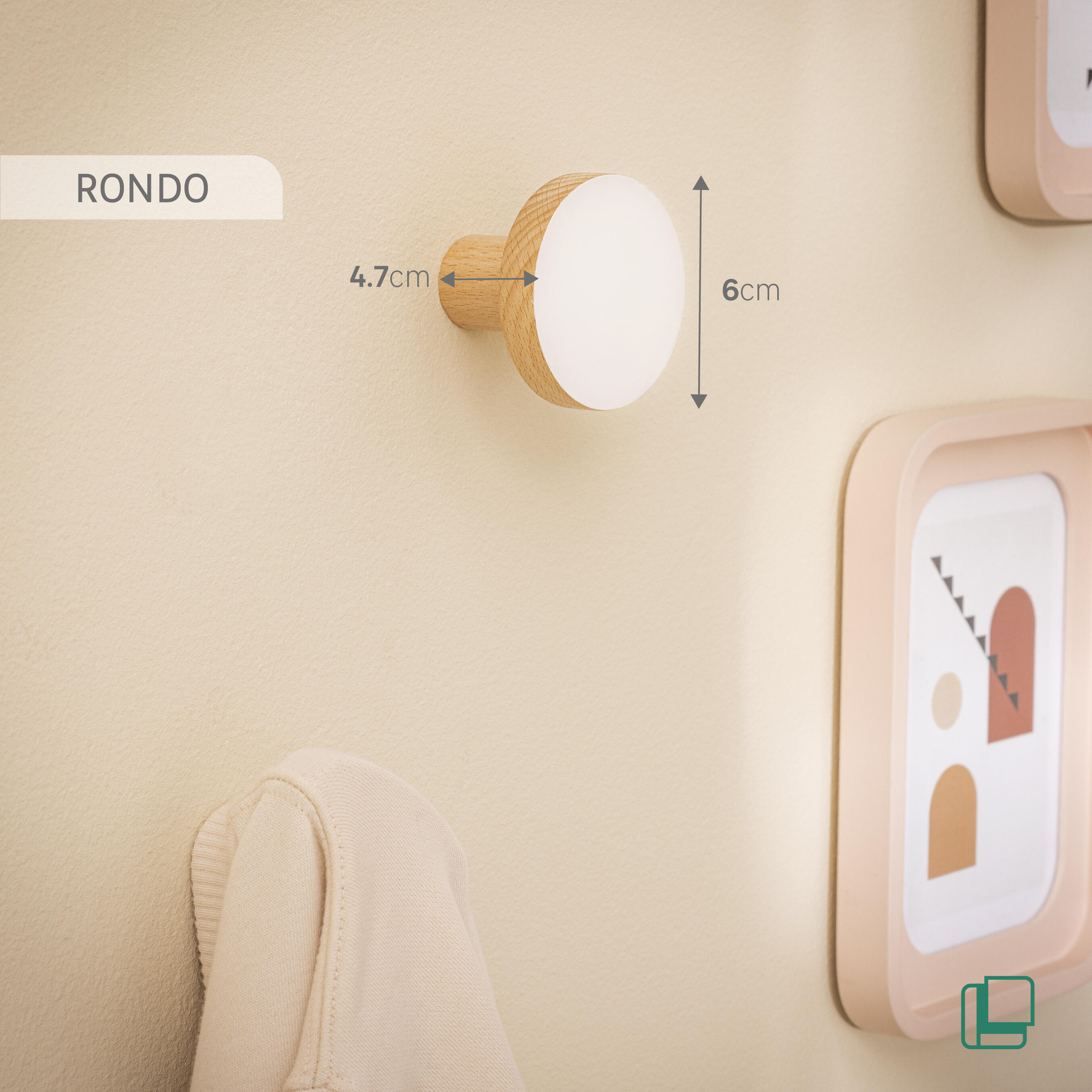 Patère à visser blanc Rondo SPACEO - 3