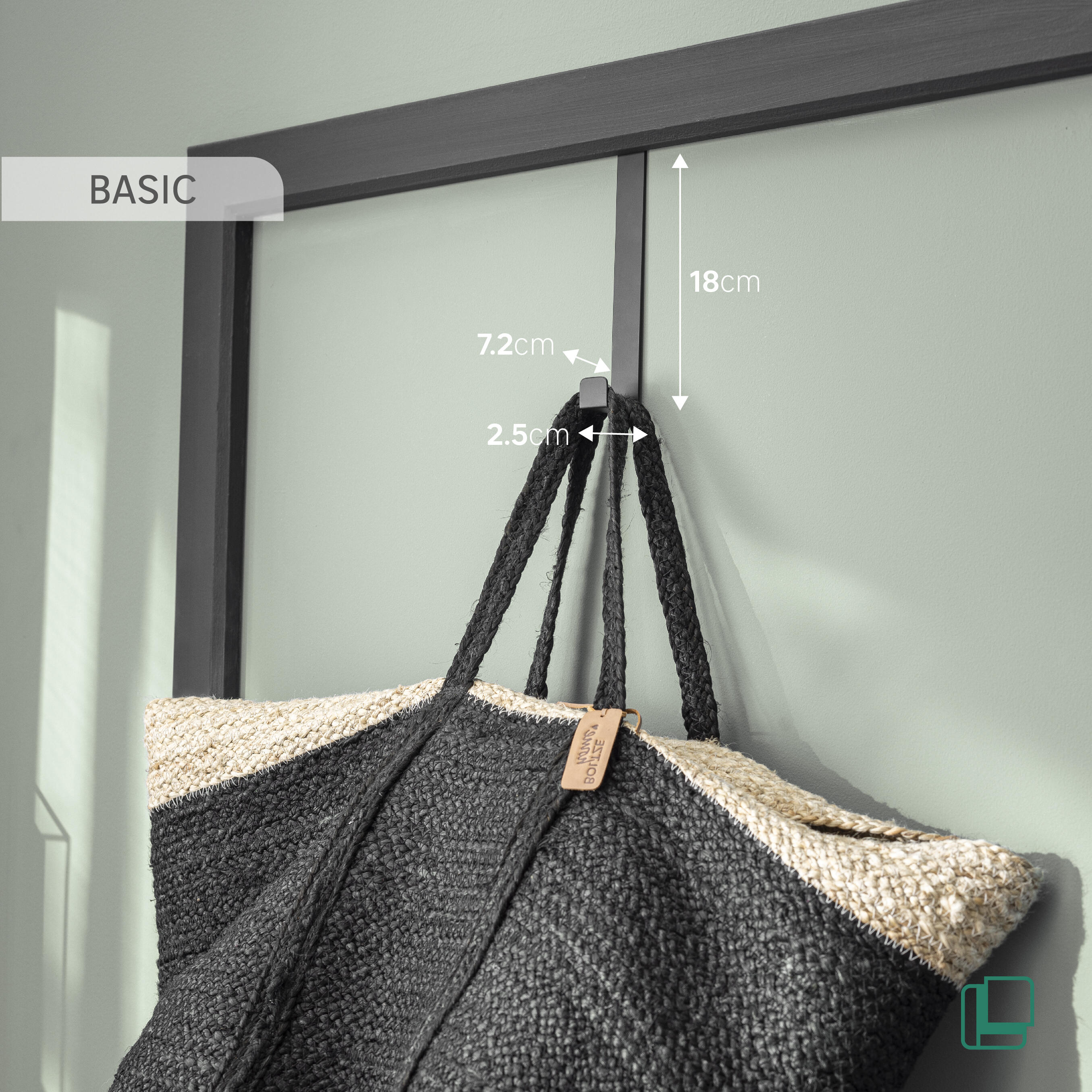 1 Perchero de gancho para atornillar  negro pintado 2.5x18 - 3