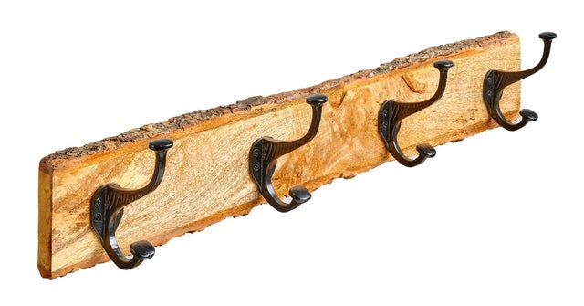 Portemanteau à visser rustique marron, HETTICH