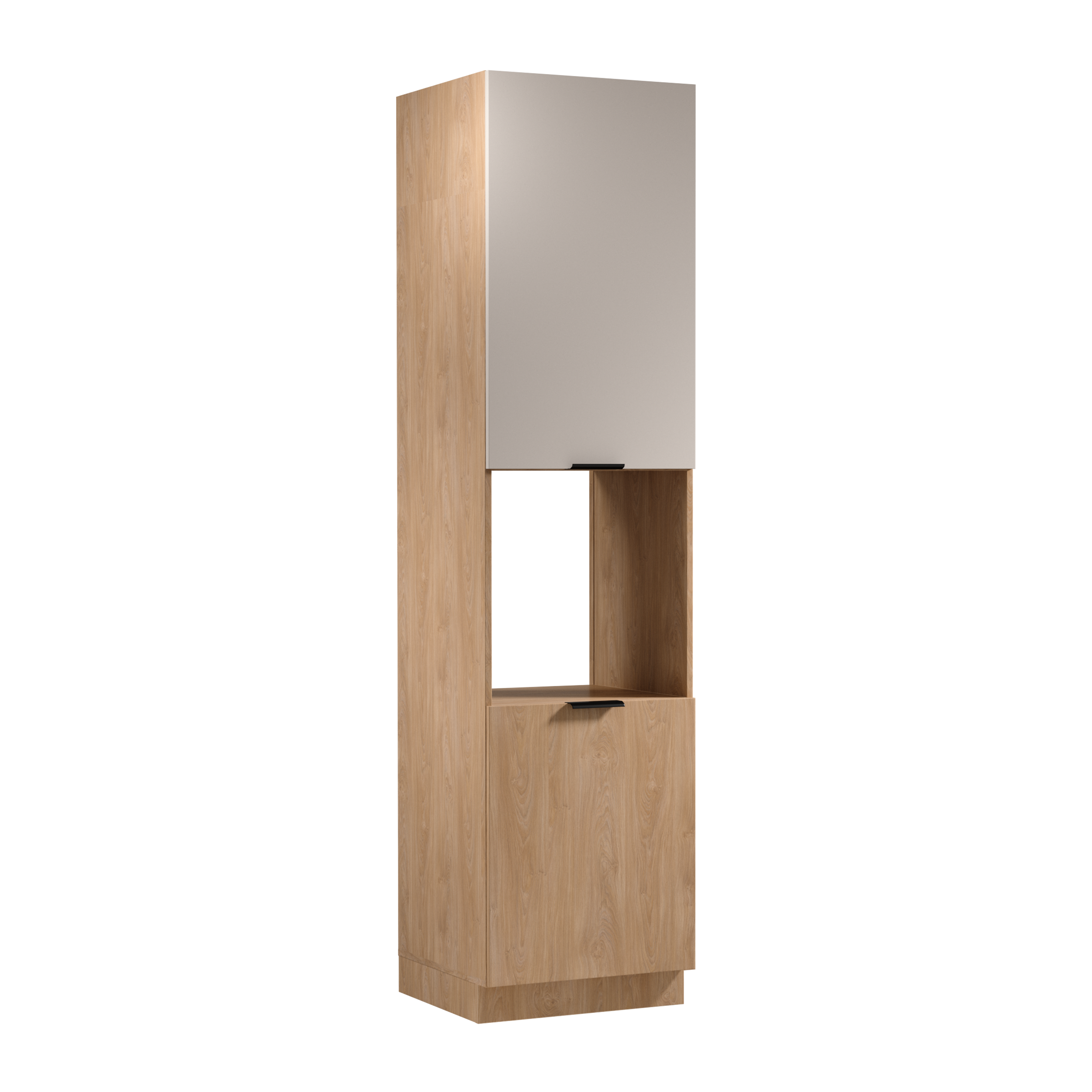 Słupek kuchenny stojący z nadstawką Acari 60 cm kolor beżowy/dąb