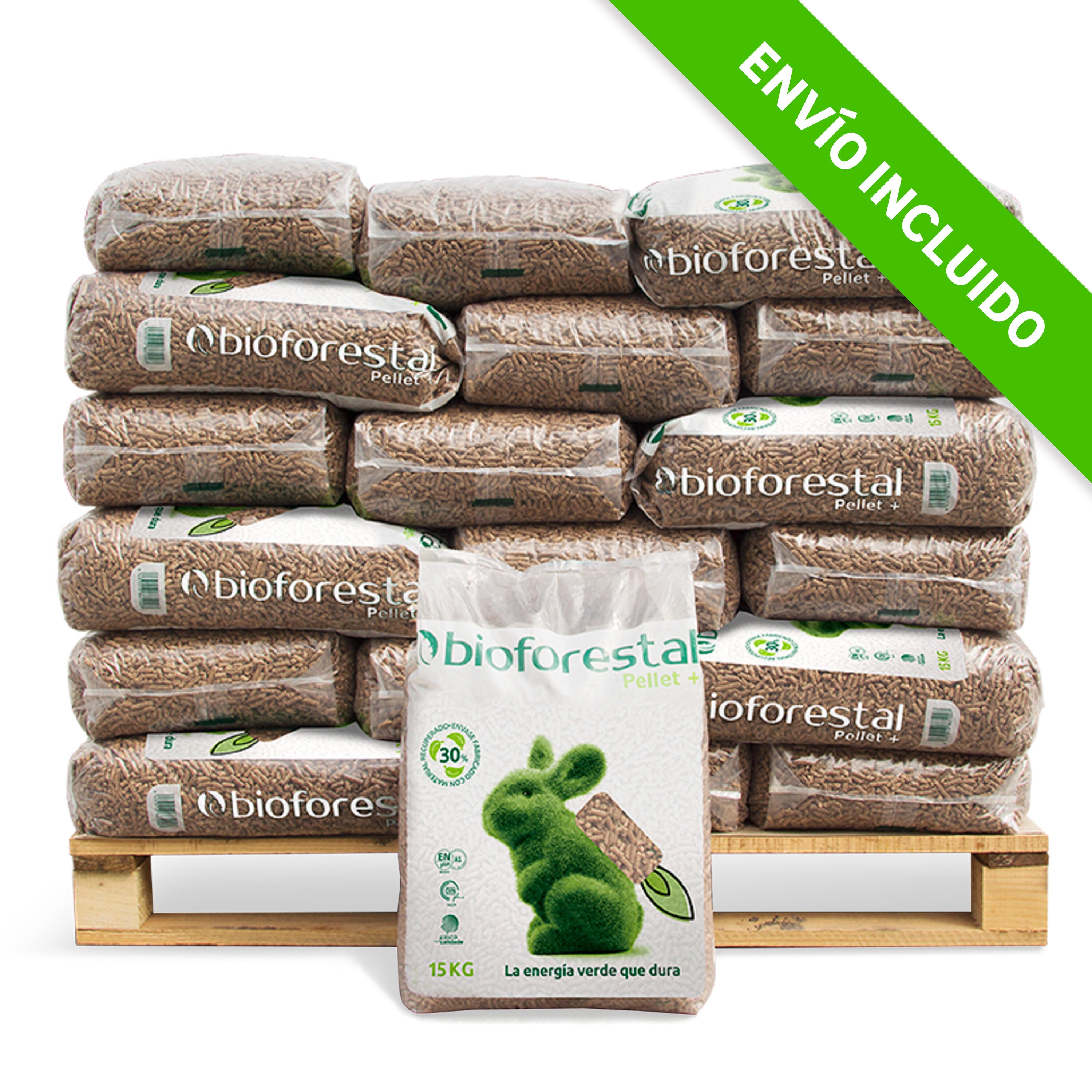 Palet de 42 sacos de pellet bioforestal