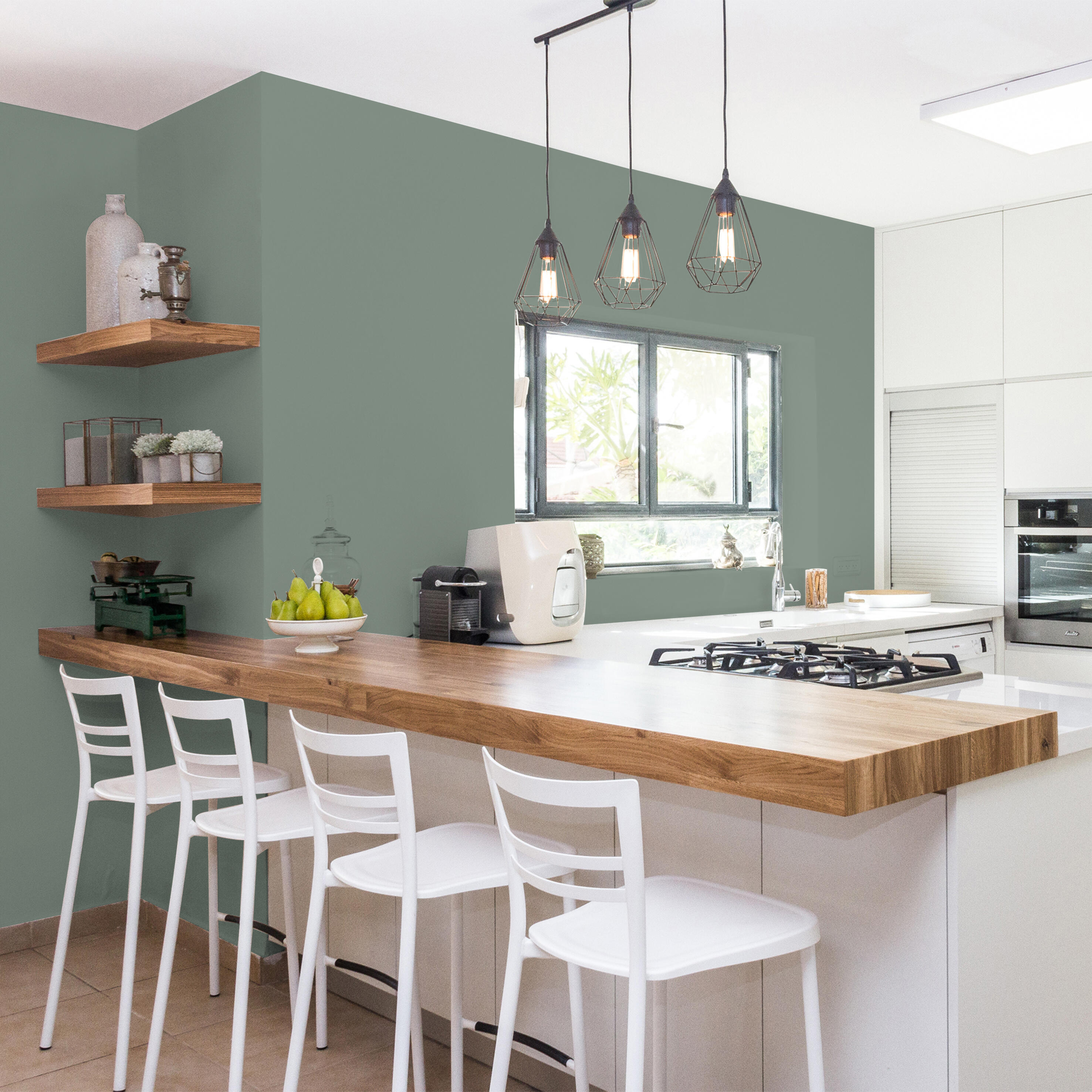 Peinture mur vert nobile satin RIPOLIN Cuisine et bain 2L - 5