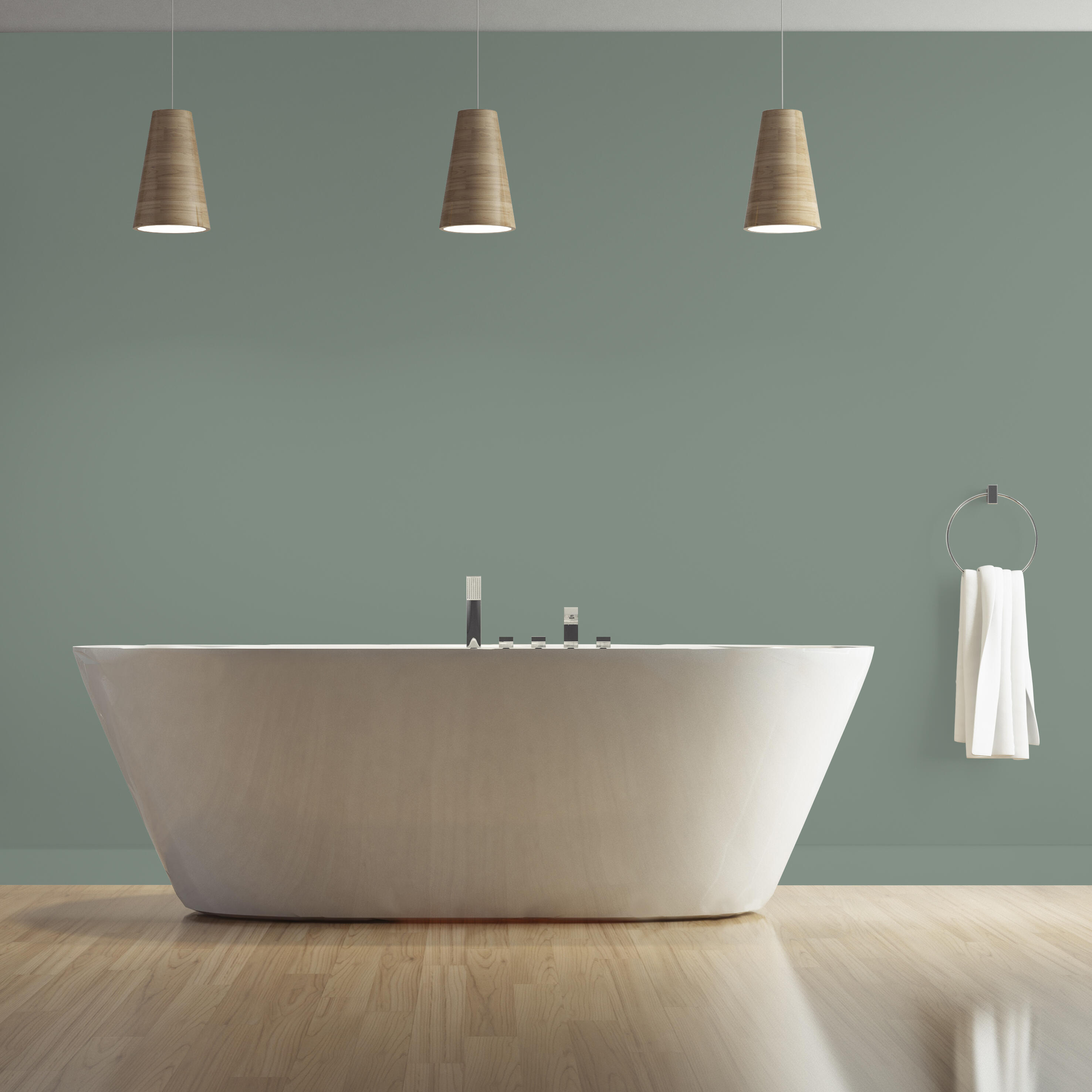 Peinture mur vert nobile satin RIPOLIN Cuisine et bain 2L - 3