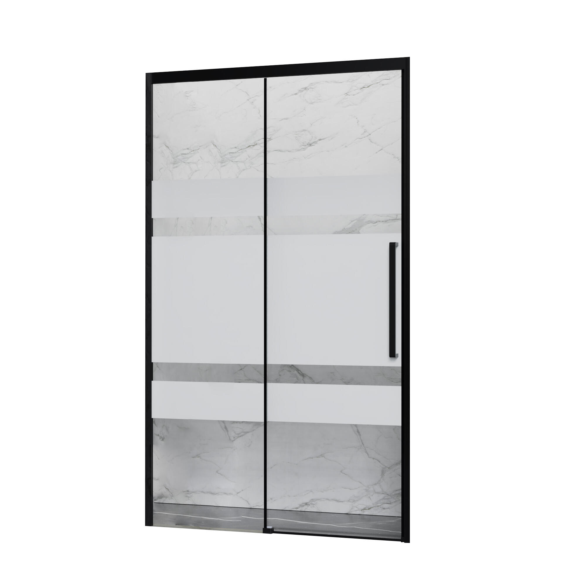 Mampara de ducha corredera 1 hoja fija + 1 puerta corredera. Perfil aluminio cromo. Ancho adaptable (139-142)x195 cm 5 mm - 3