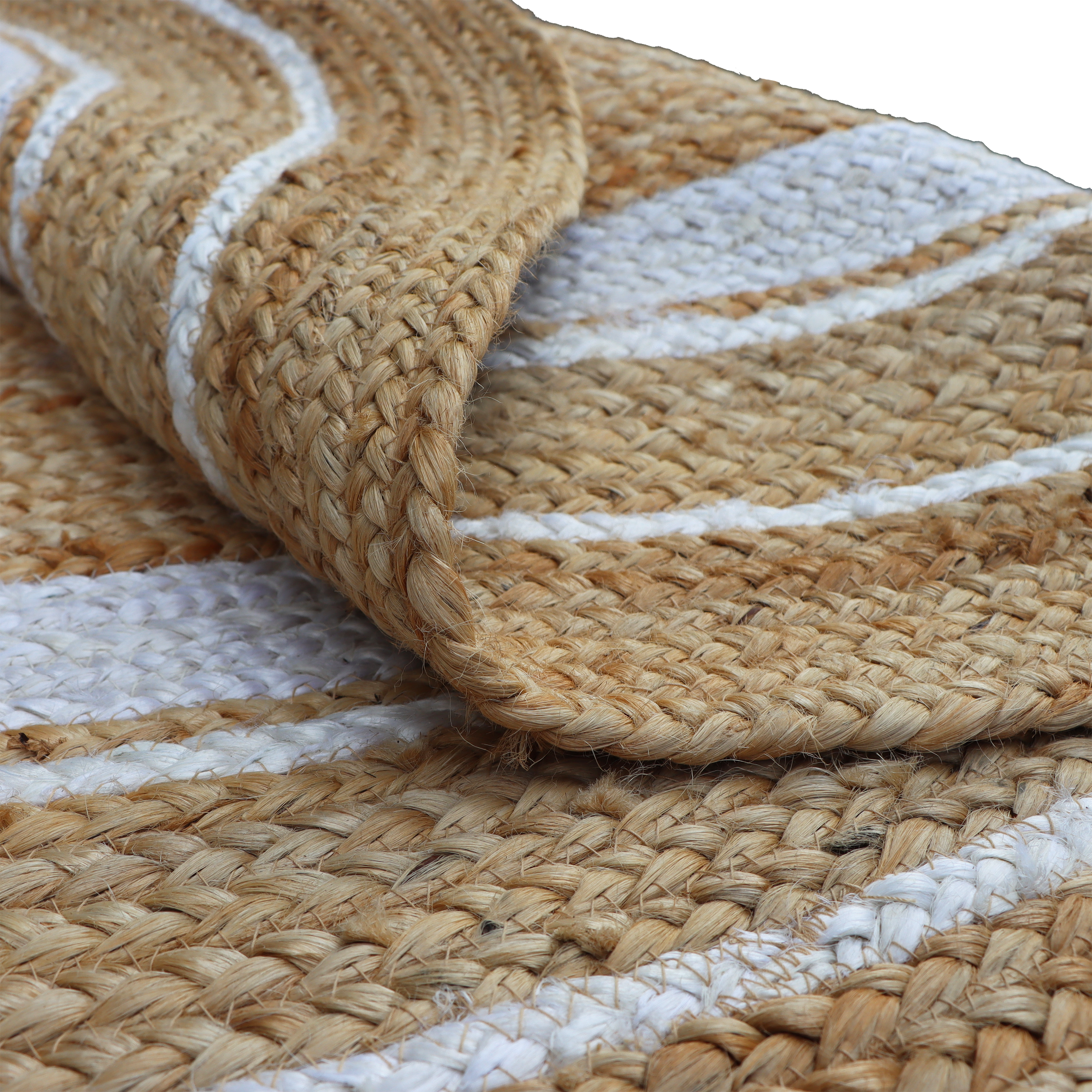 Tappeto Nils natura in juta beige e bianco, Ø150 cm - 23