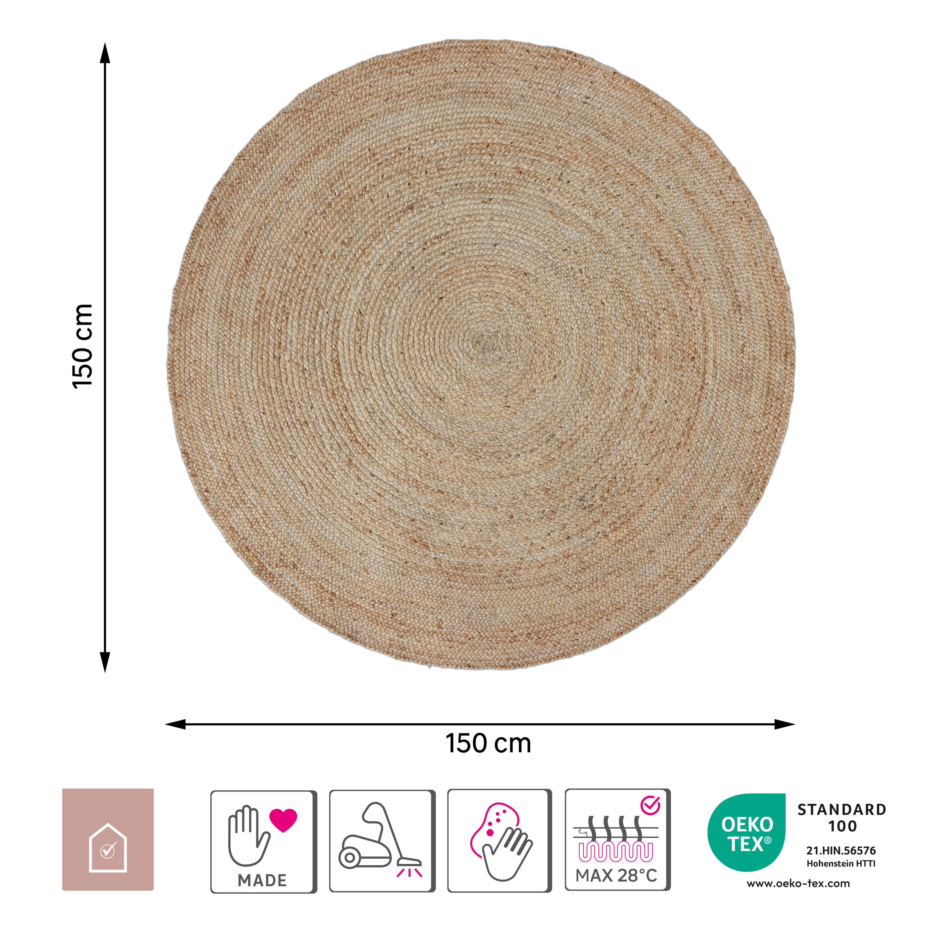 Tapis intérieur rond jute - 4