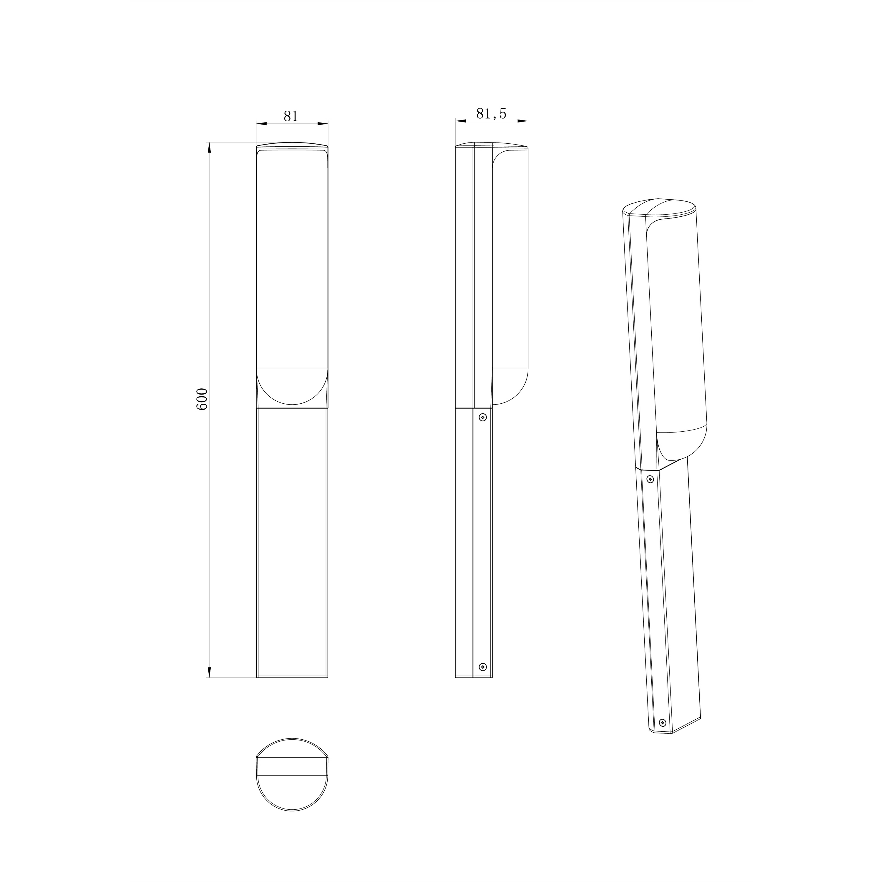 Potelet extérieur Led 1000 Lumen noir Largo INSPIRE - 5