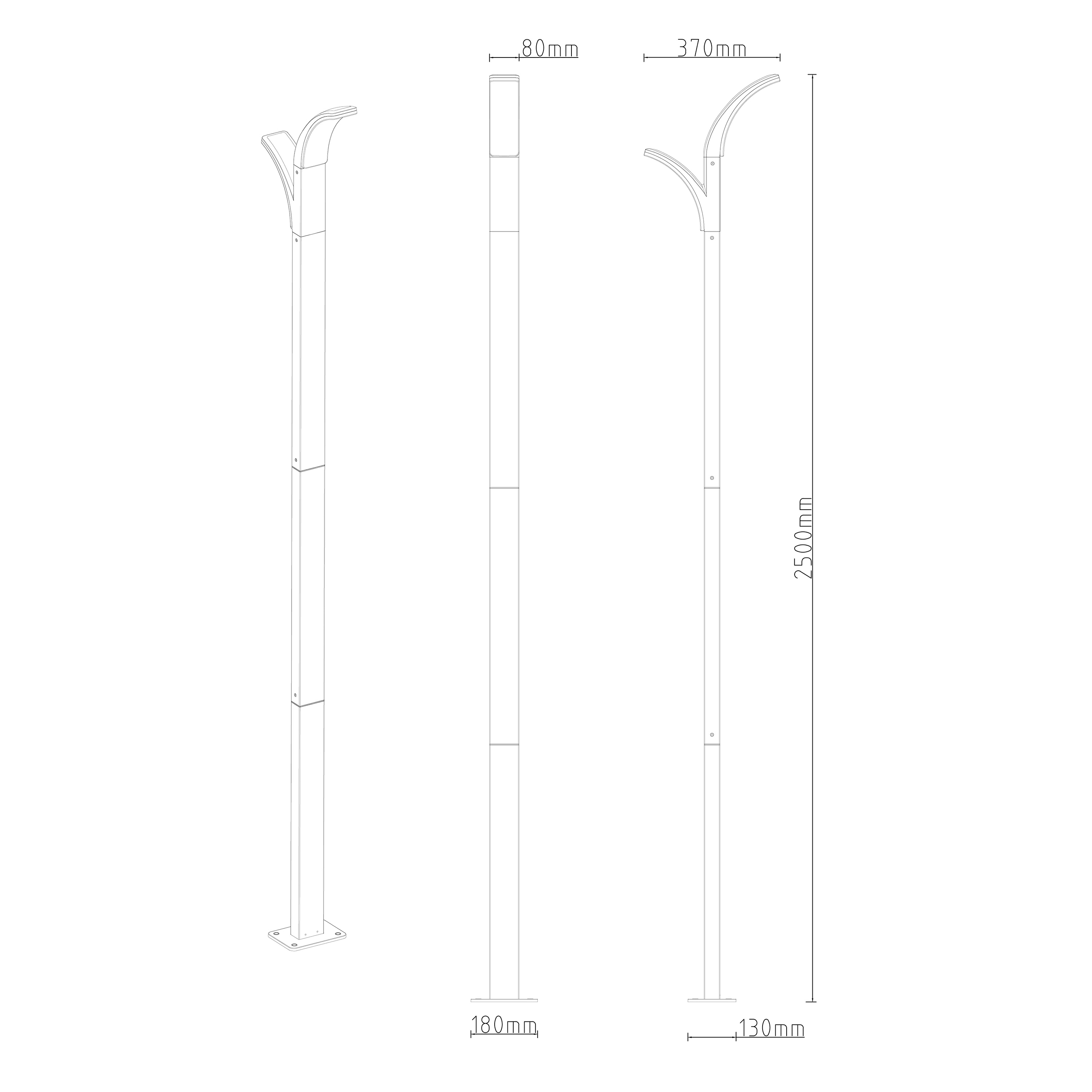 Lampadaire extérieur Led 2 têtes, 3000 Lumen anthracite Lakko INSPIRE - 4