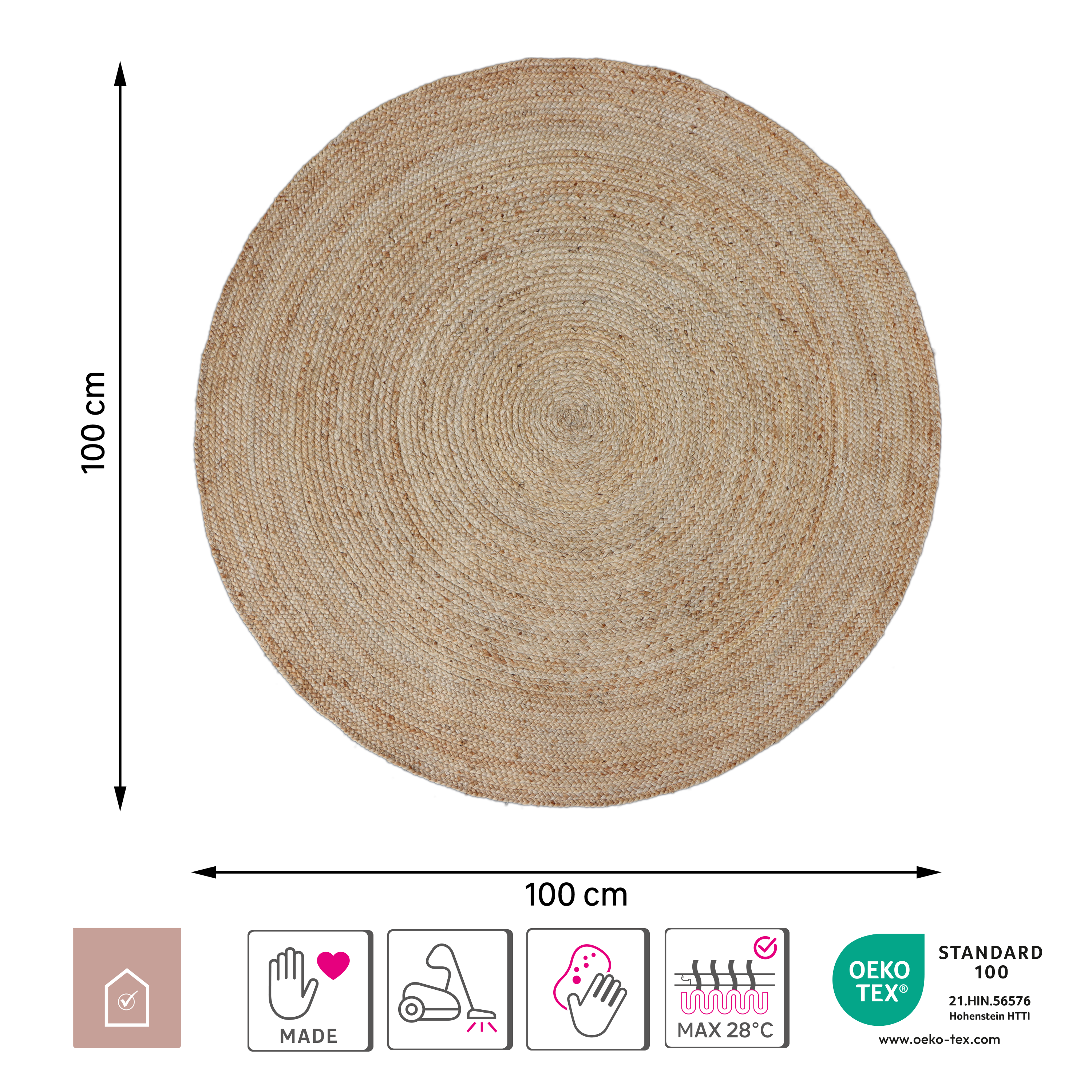 Tapis intérieur rond jute Nils inspire - 12