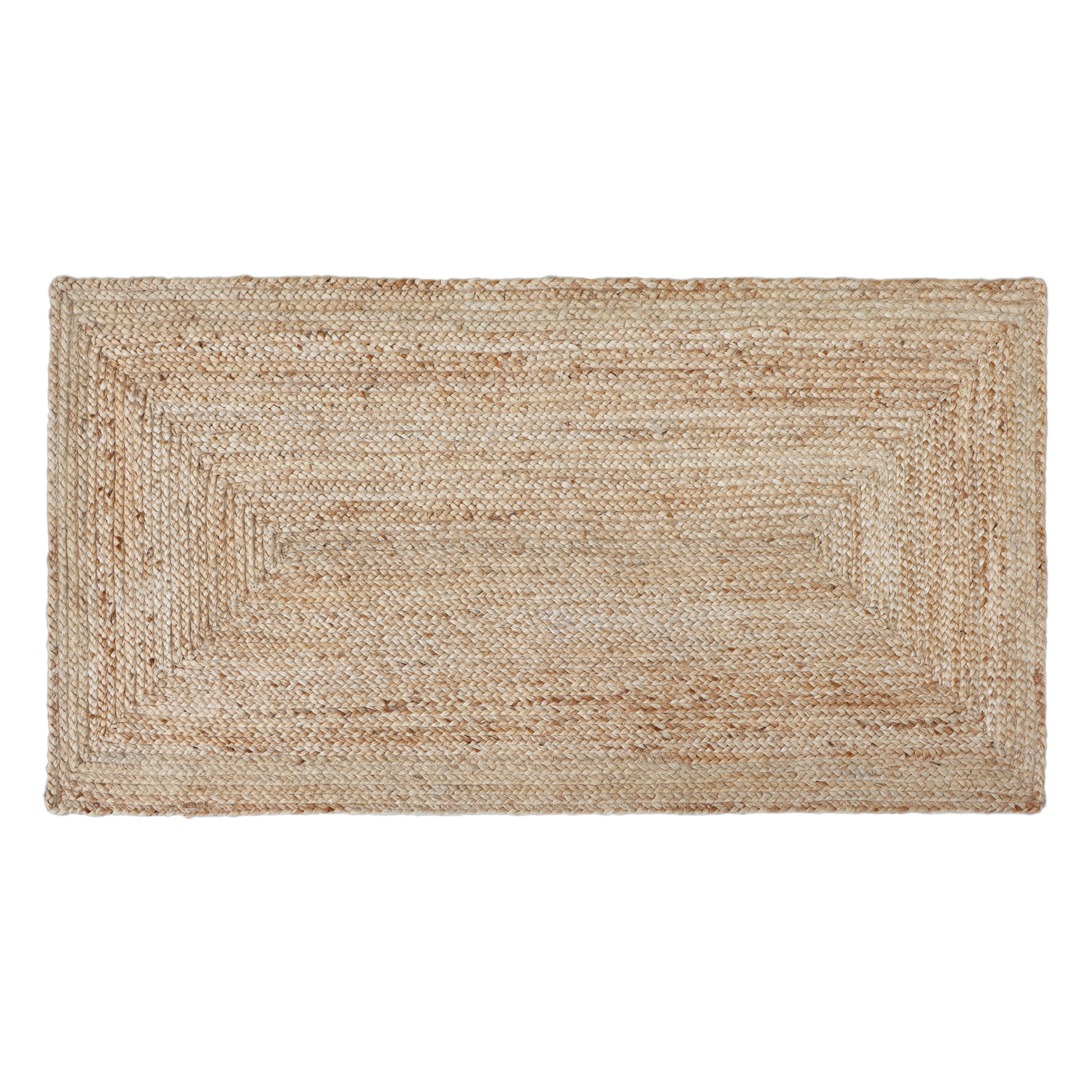 Alfombra pie de cama yute tejido plano inspire ronda nils beige natural 80x150cm