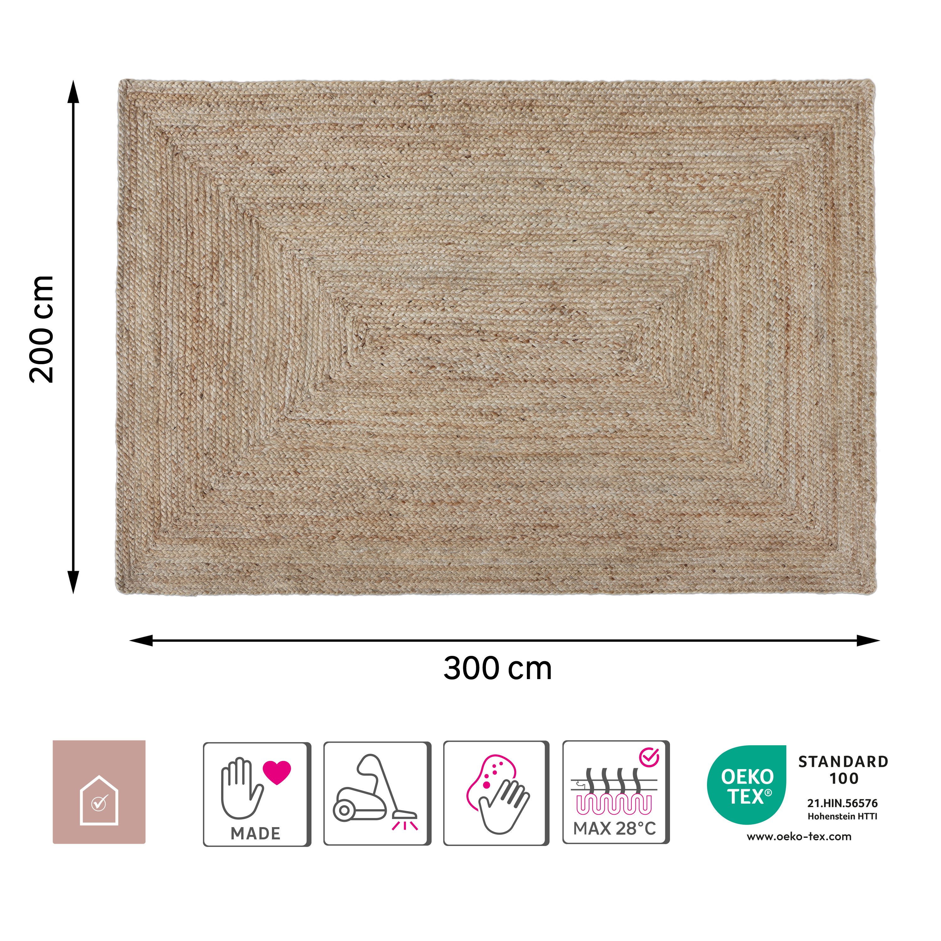 Tapete Nils Jute 200x300cm natural Inspire - 5