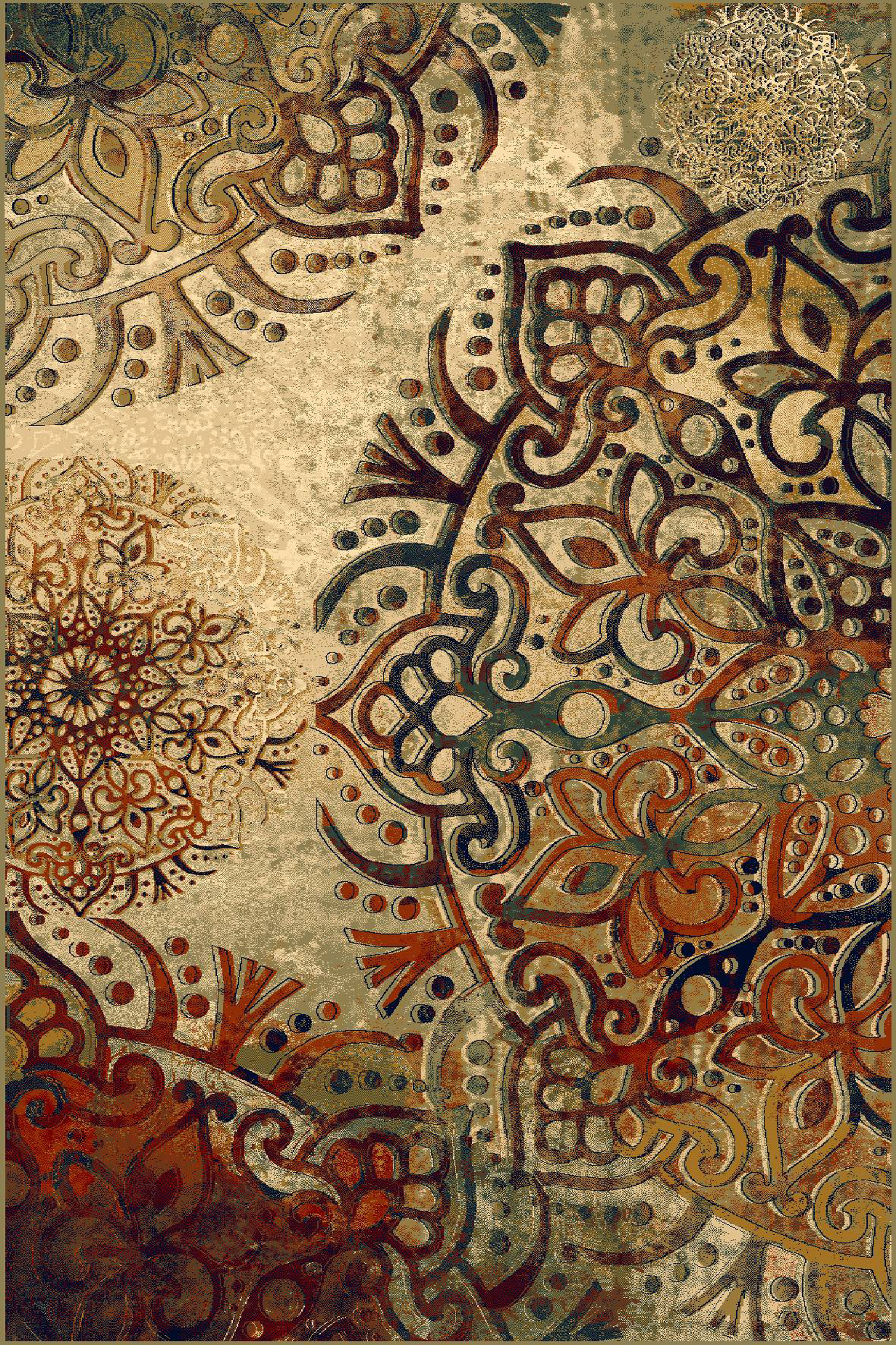Dywan wełniany Polonia Boho Red 170 x 235 cm