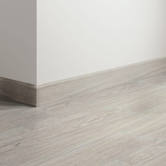 Rodapiés cerámico Wood 45x8 cm madera gris ARTENS