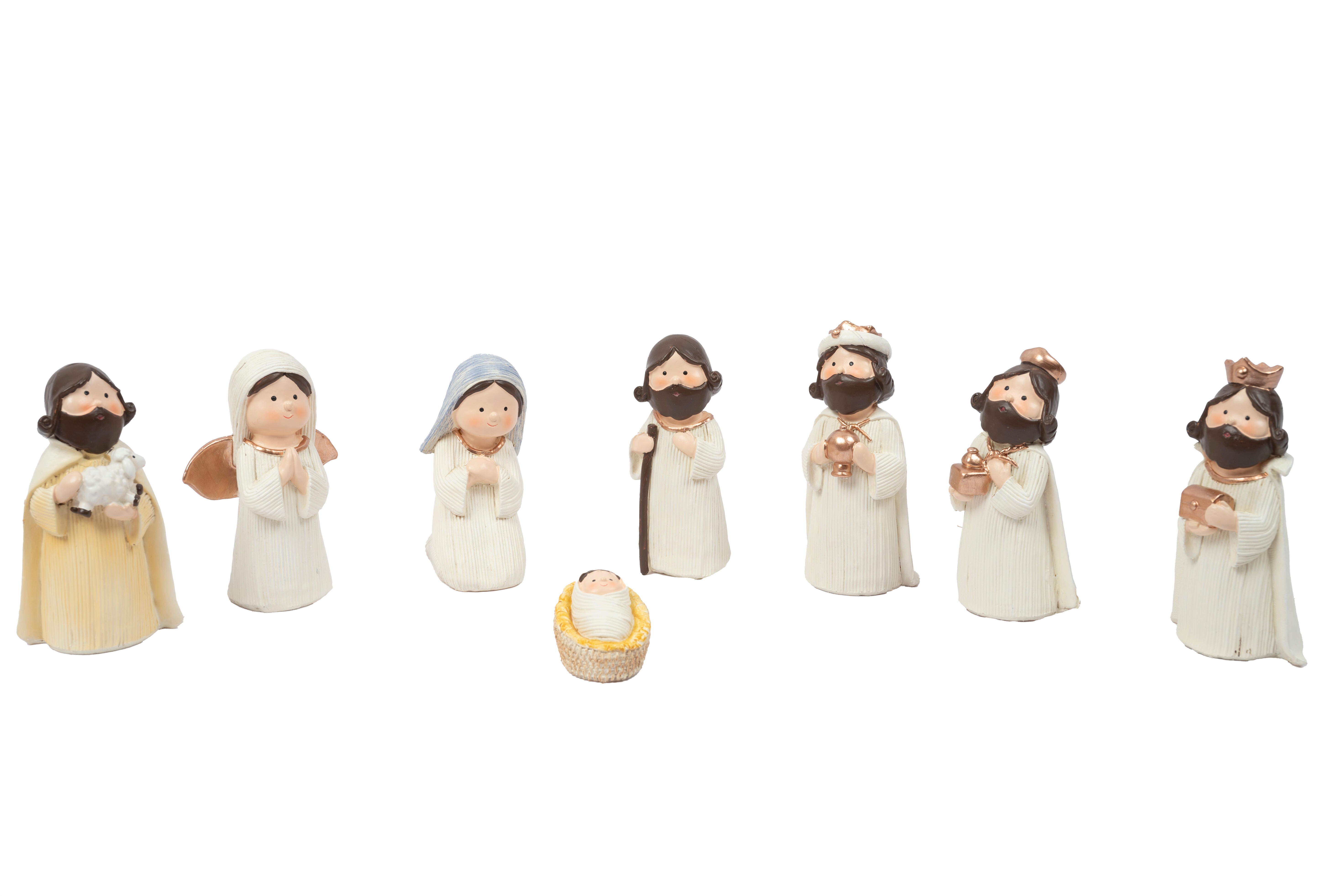 Set 10 Figuras Navidad Belén Navideño Pequeño - 10 Figuras 2.5-5.5 Cm,  Decoración Mesa Navidad Set Sagrada Familia, image size:3000x2037
