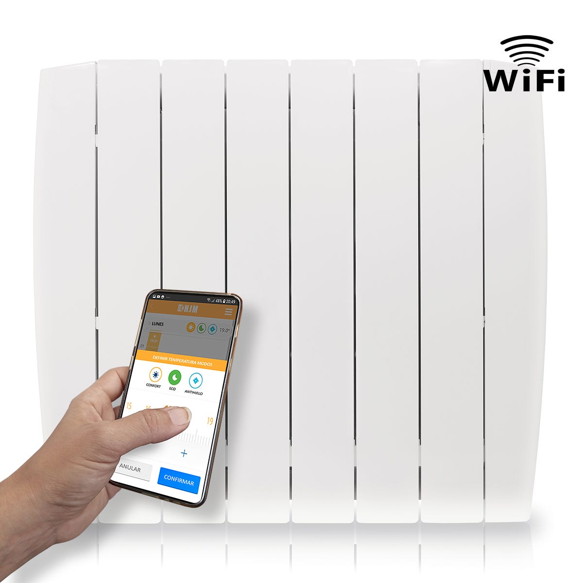 Emisor Térmico Cerámico OPTIMA 1000W, Bajo Consumo-Programable 24