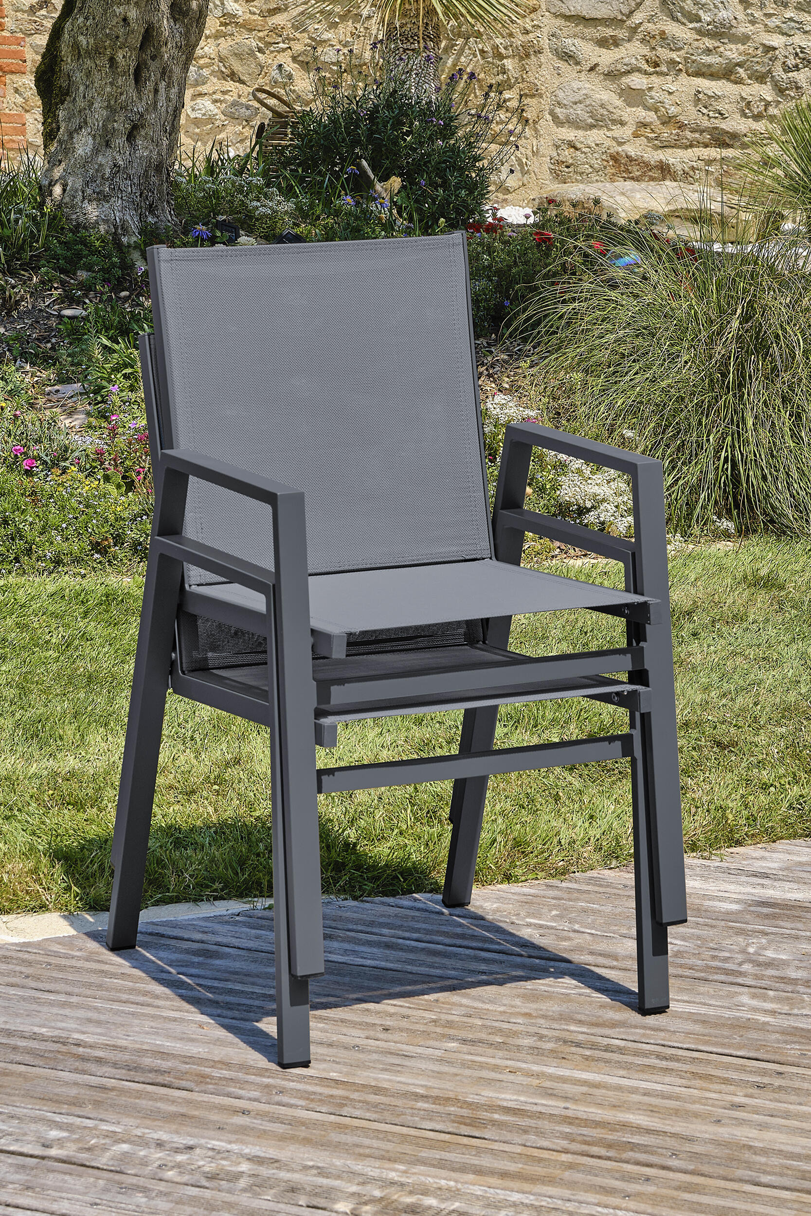 Fauteuil DCB GARDEN Floride en aluminium noir - 5