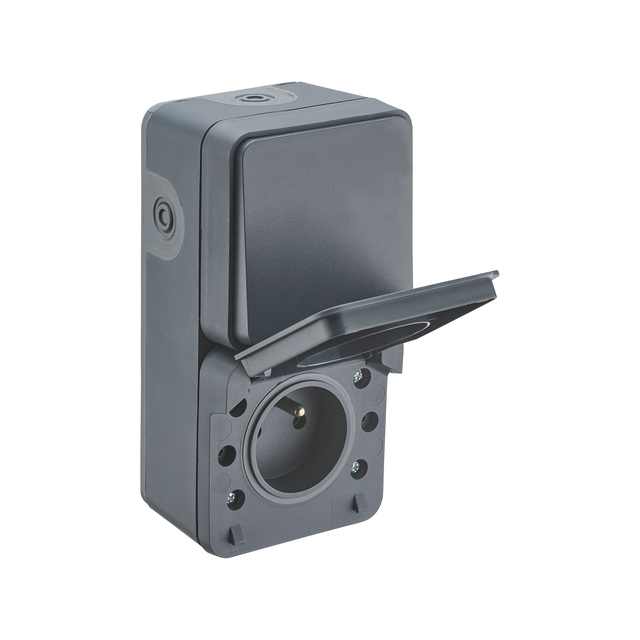 Prise de courant 2P+T et interrupteur va et vient CYKLONE - DEBFLEX