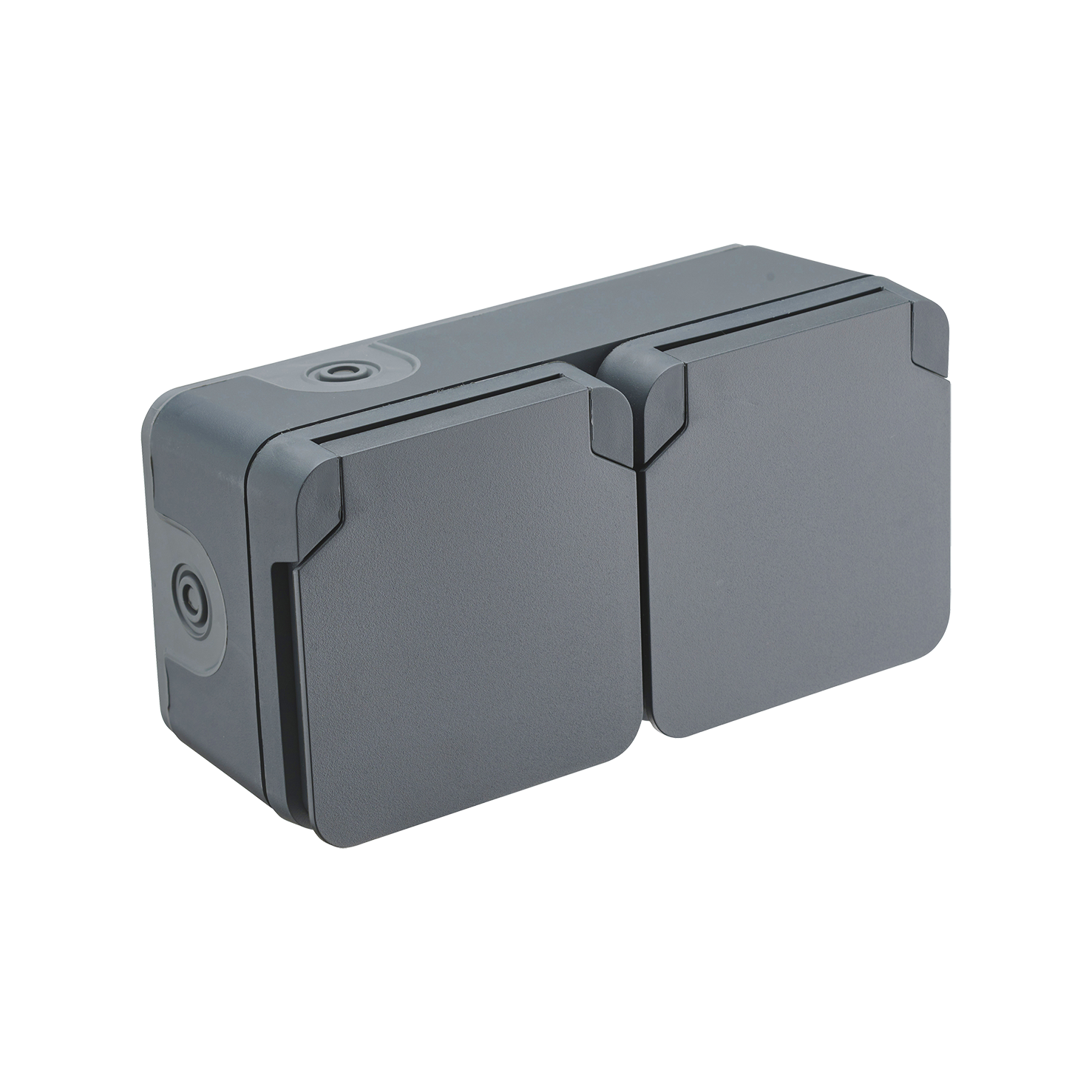 Double prise étanche horizontale Cyklone, DEBFLEX, anthracite - 2