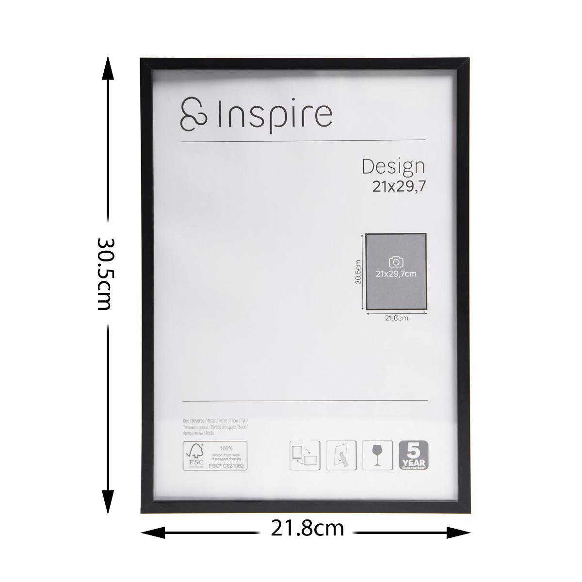 Marco portafotos Aluminio Design negro INSPIRE 21x29.7cm - 3