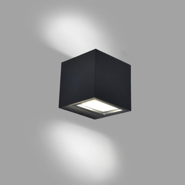 Candeeiro de parede exterior Brandsen 930lm 4000K IP54 alumínio preto Inspire