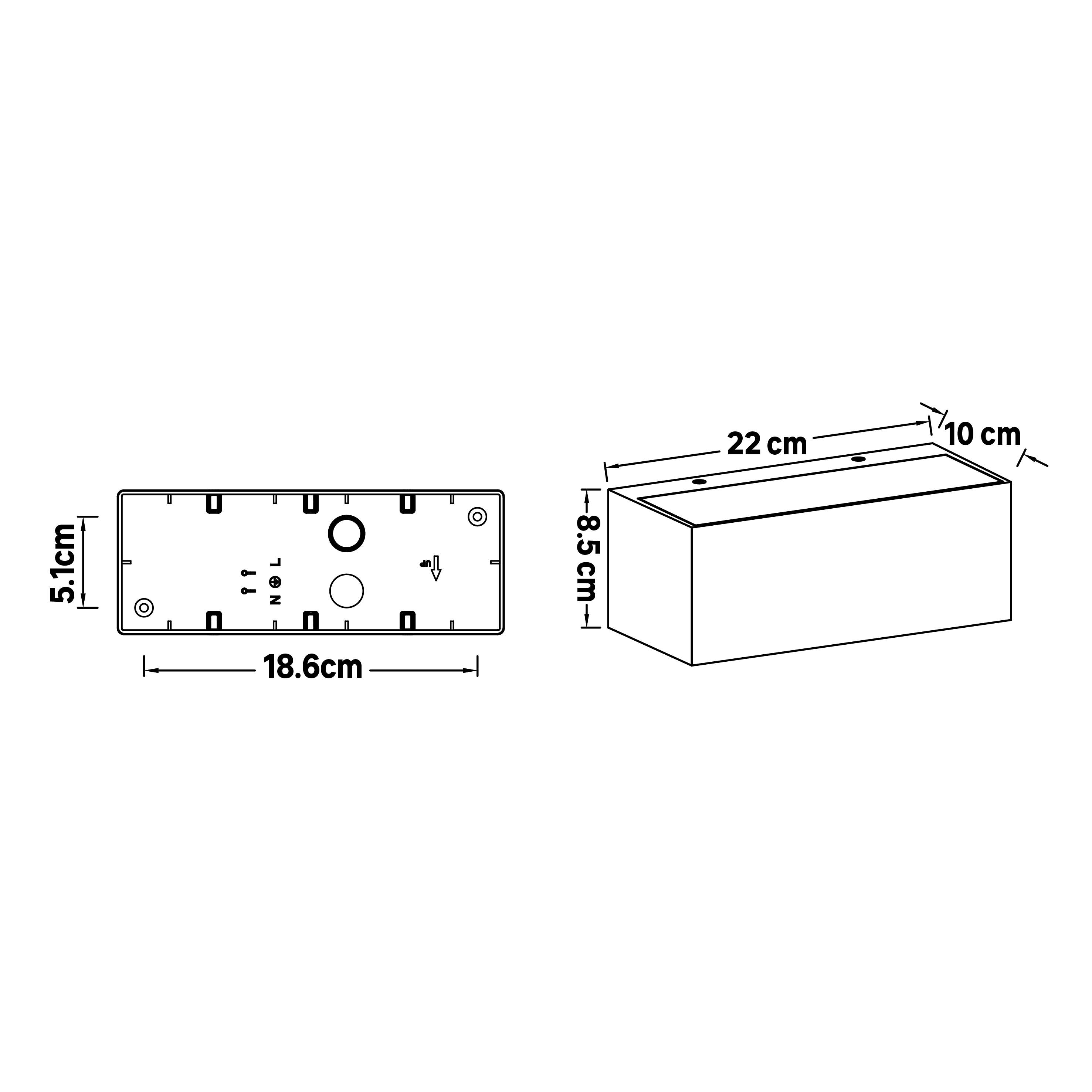 Applique LED design da esterno Brandsen doppia luce nero IP54, luce bianco naturale 2100 lumen, INSPIRE - 9